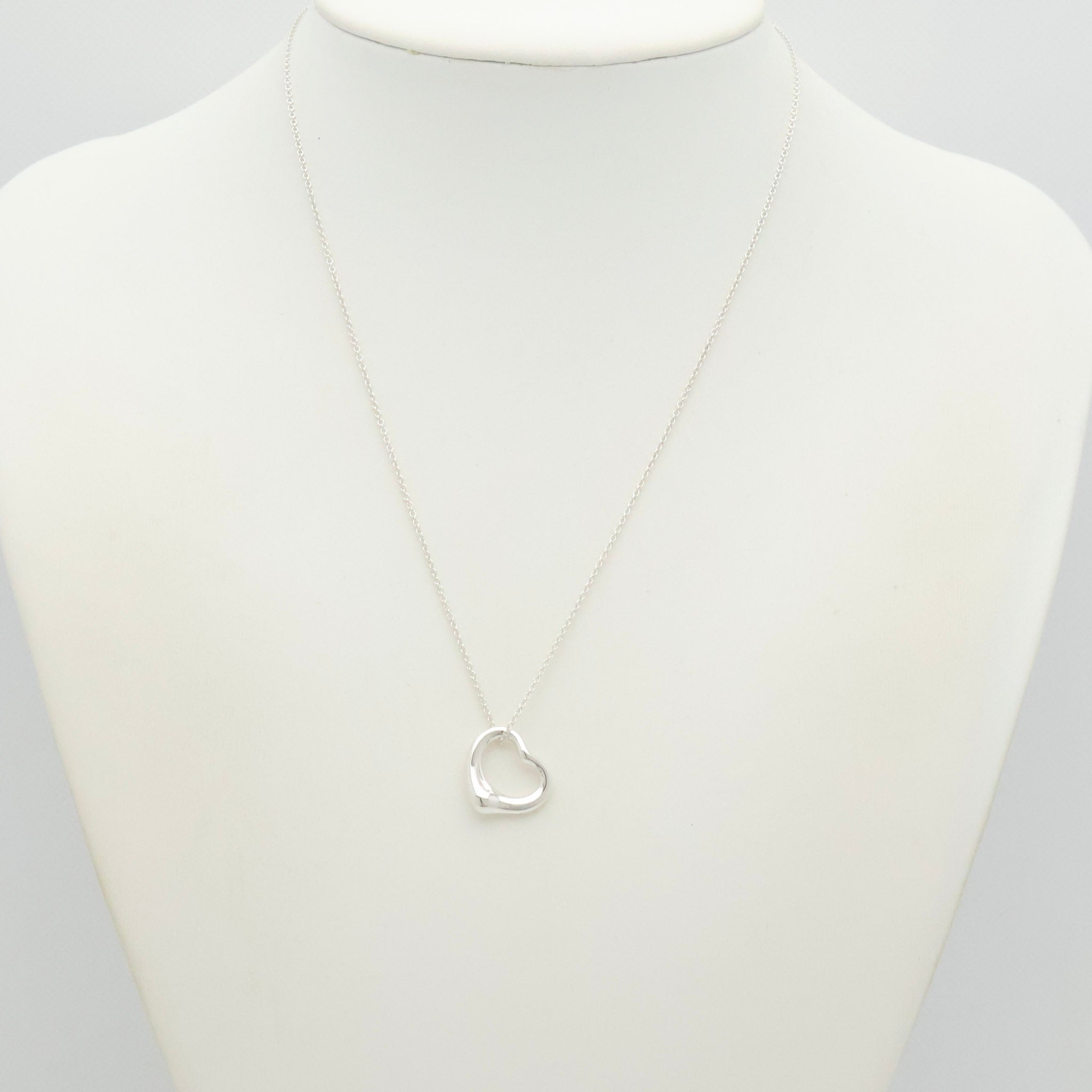 Tiffany & Co. Open Heart 16mm Pendant Necklace  Sterling Silver 925