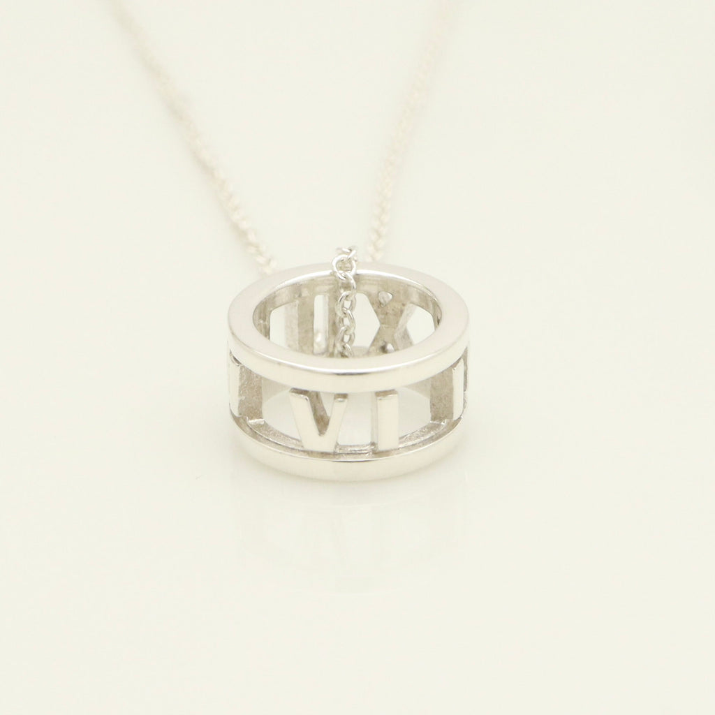  Tiffany & Co. Atlas Ring Pendant Necklace Sterling Silver 925