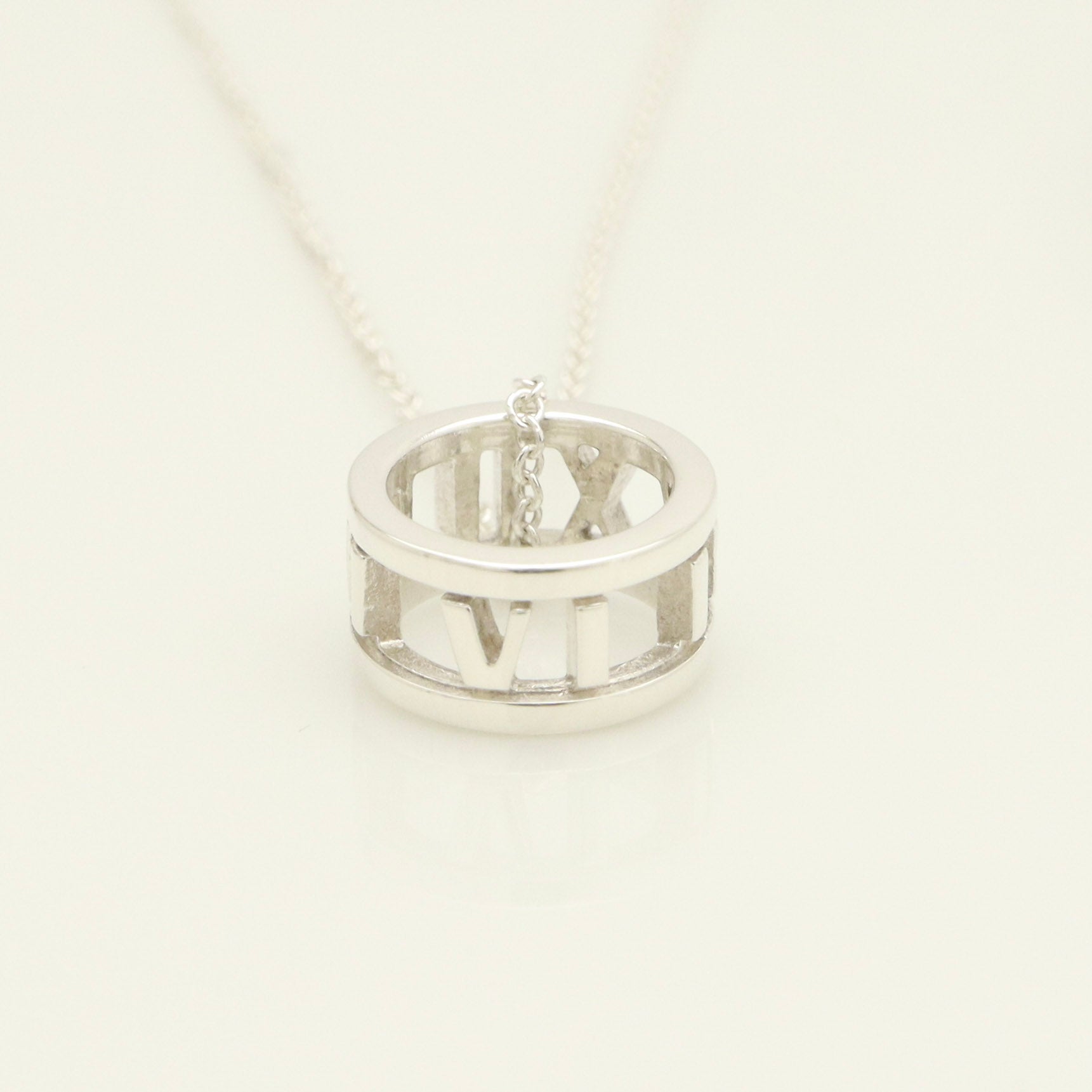  Tiffany & Co. Atlas Ring Pendant Necklace Sterling Silver 925