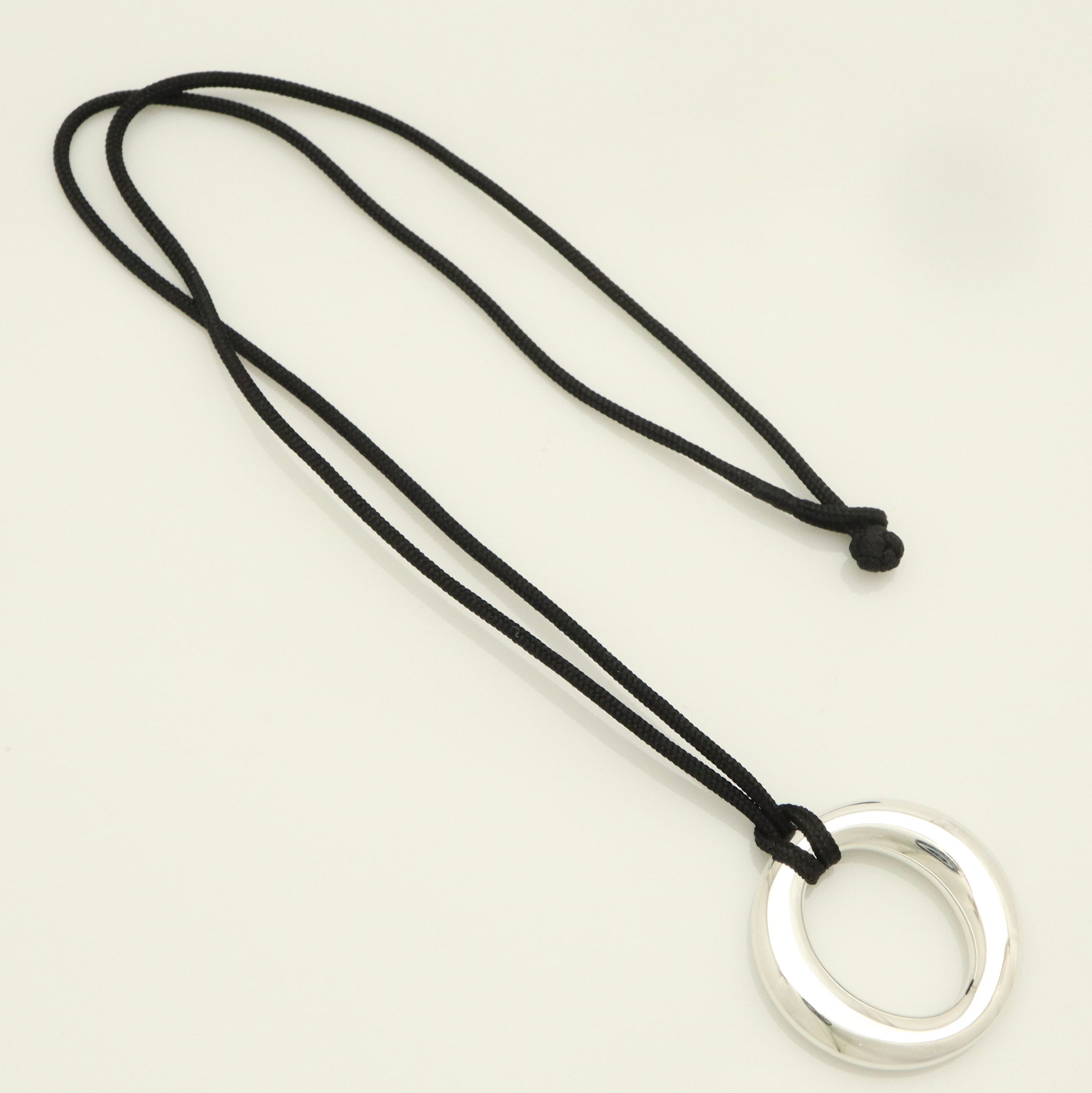  Tiffany & Co. Seviana Silk Cord Necklace Sterling Silver 925