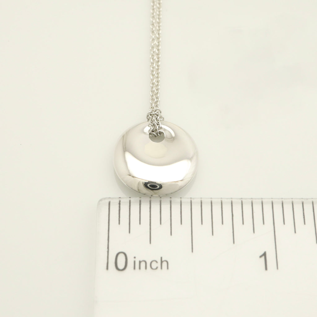 Tiffany & Co. Small Round Circle Disc Necklace Pendant Sterling Silver 925
