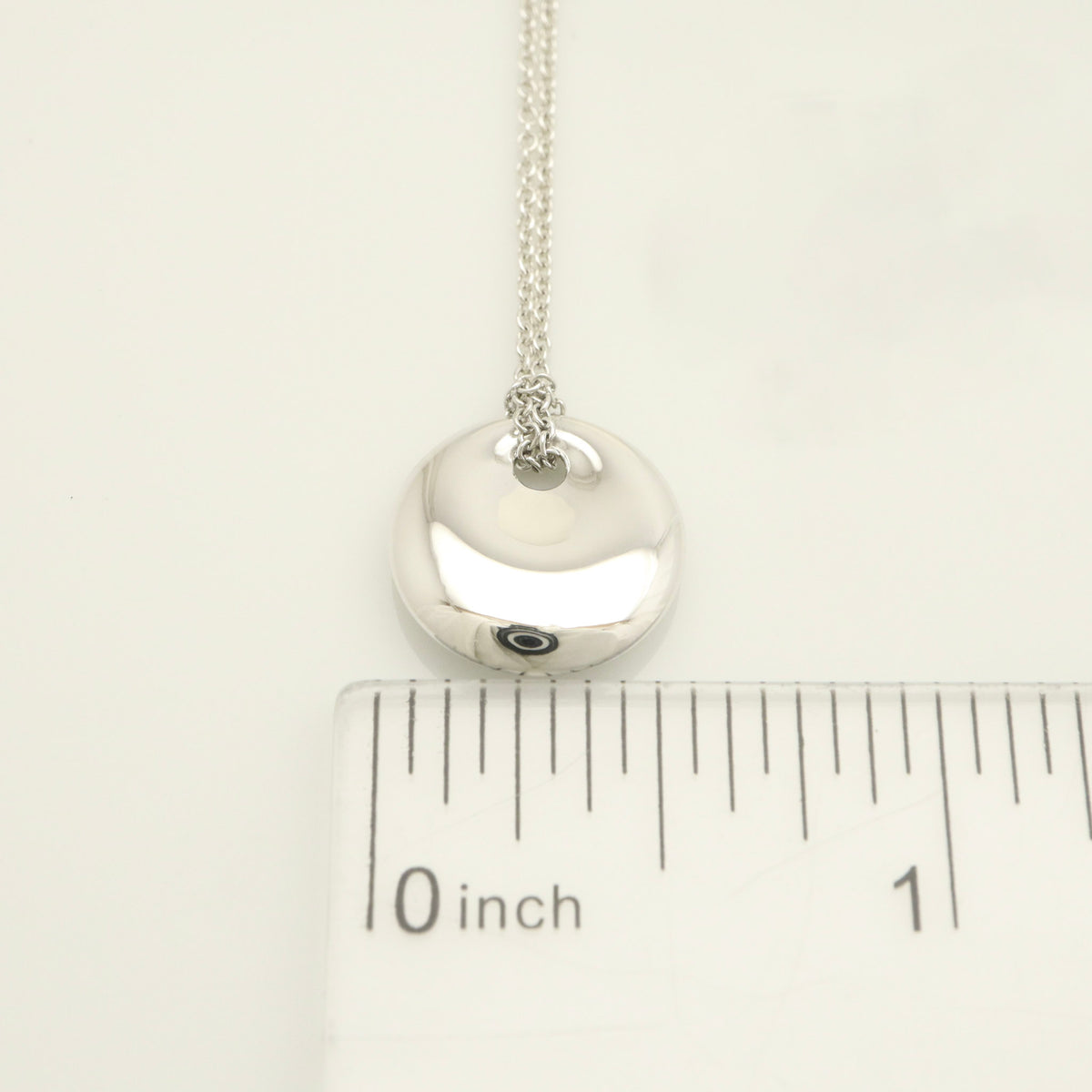 Tiffany & Co. Small Round Circle Disc Necklace Pendant Sterling Silver 925