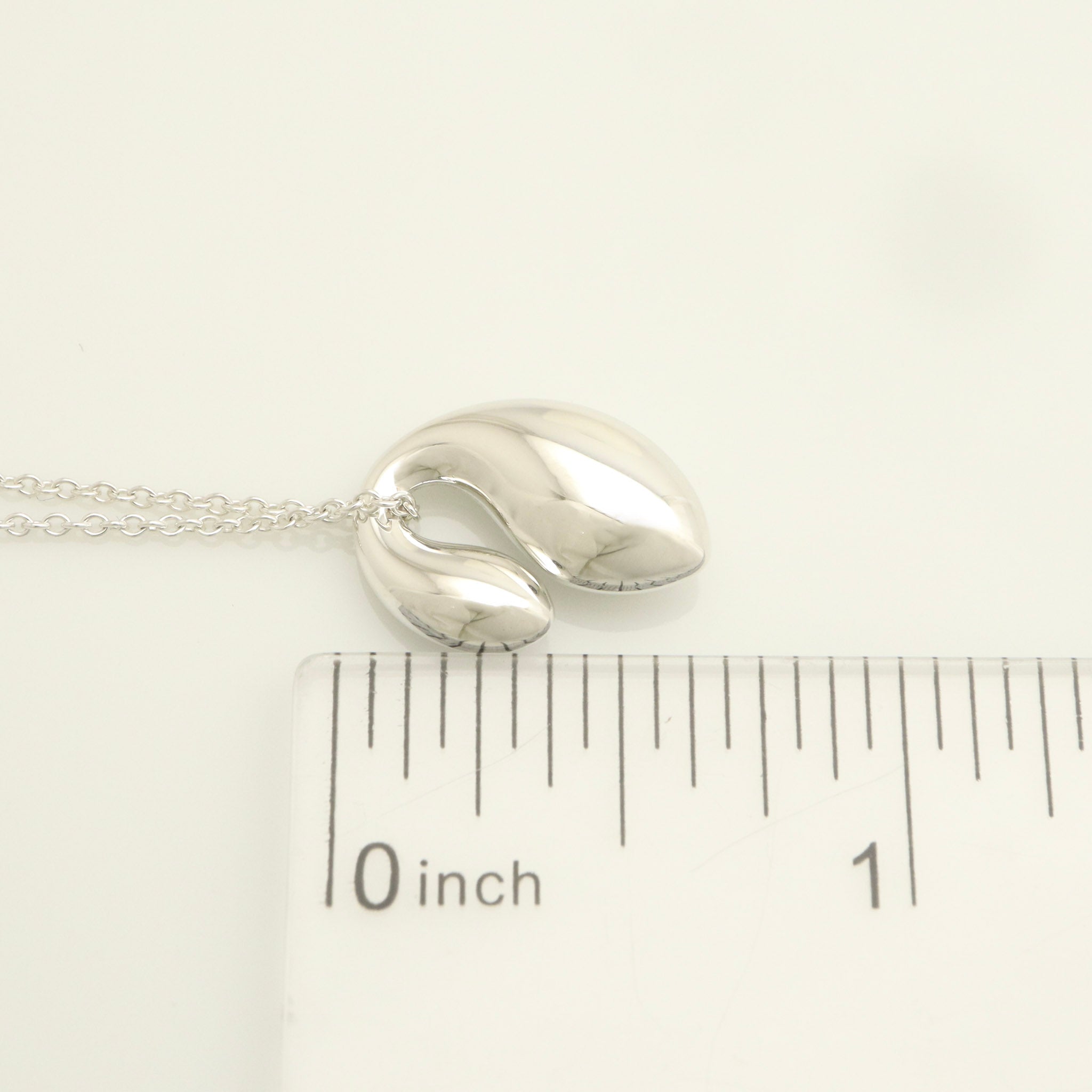 Tiffany & Co. Elsa Peretti Sterling Silver Double Teardrop Pendant Necklace Sterling Silver 925