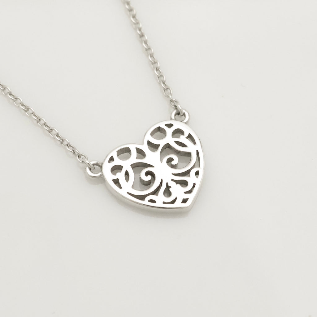 Tiffany & Co. Enchant Heart Pendant Necklace Sterling Silver 925