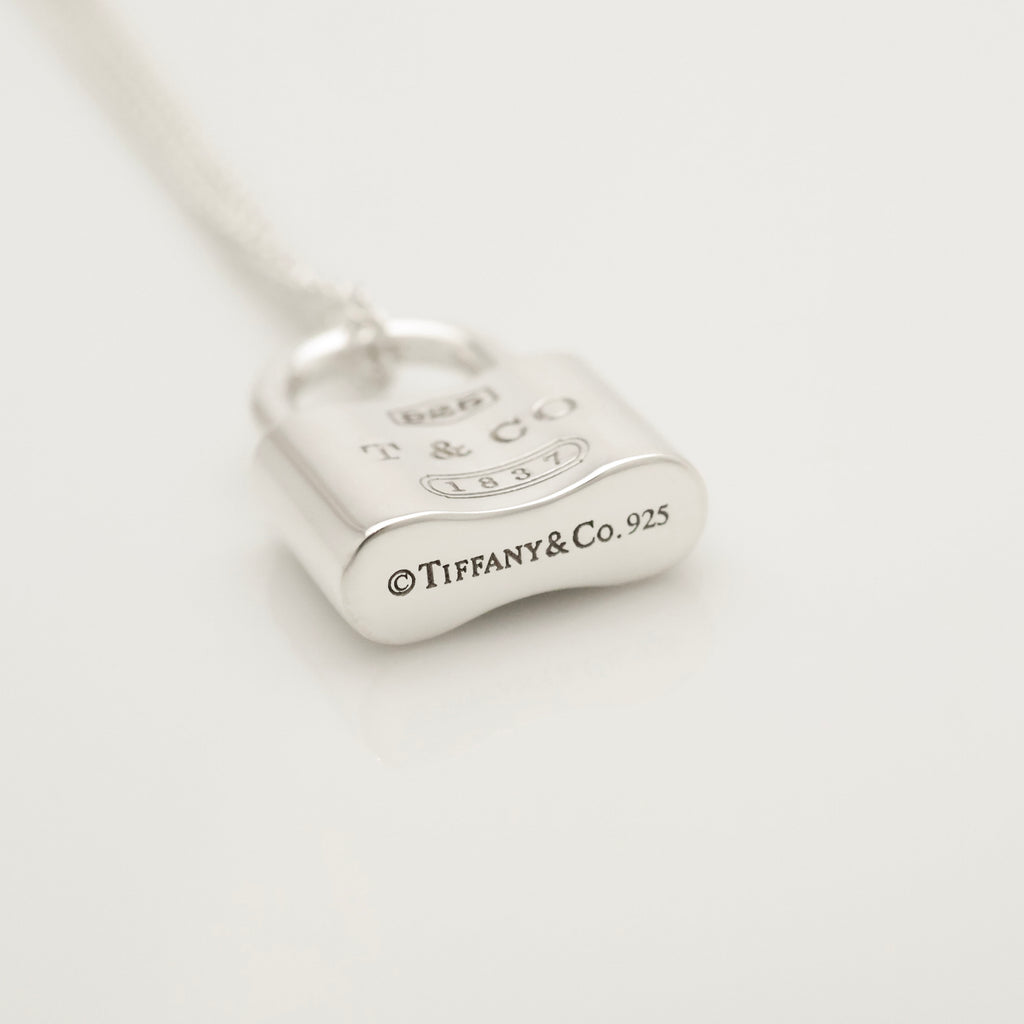 Tiffany & Co. 1837 Lock Padlock Necklace Pendant  Sterling Silver 925