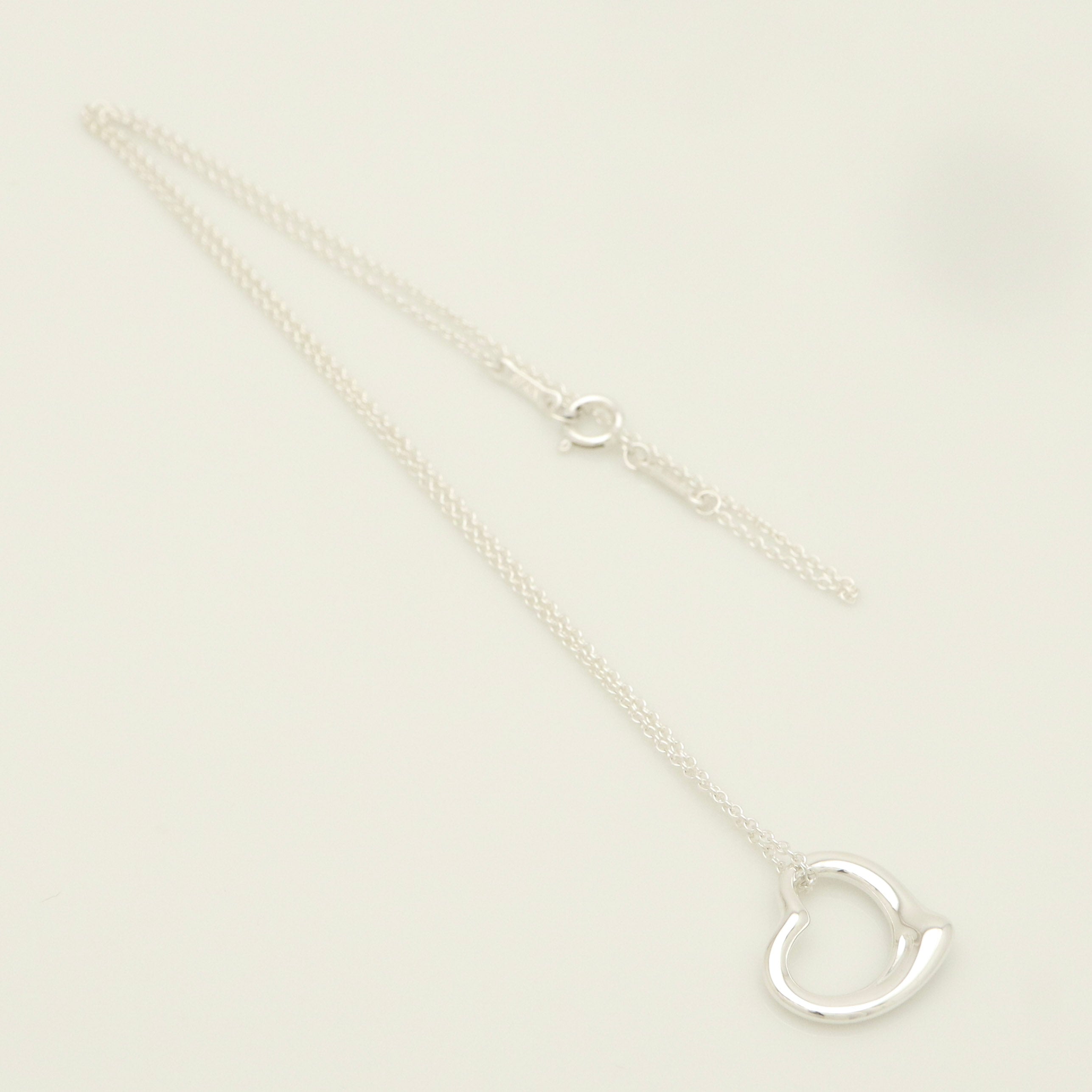 Tiffany & Co. Open Heart Pendant Necklace Sterling Silver 925