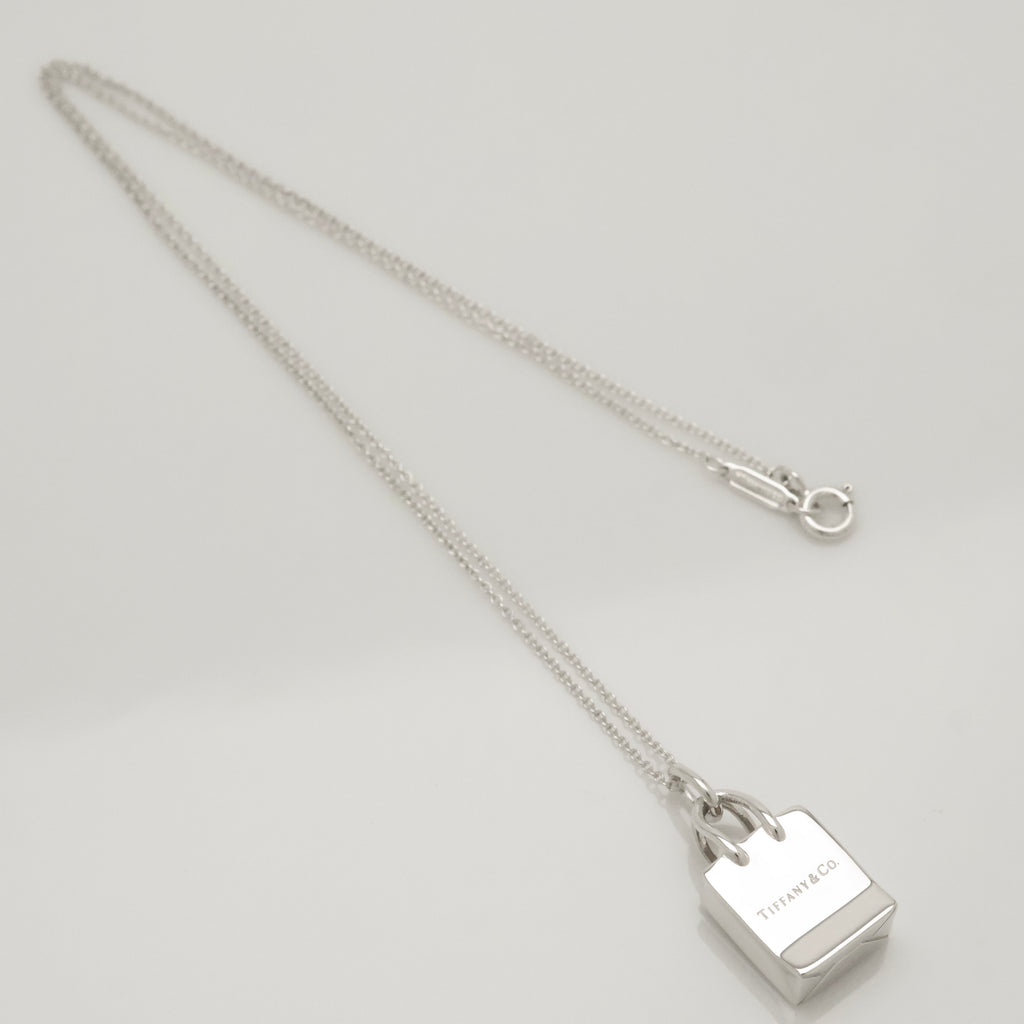 Tiffany & Co. Shopping Bag Pendant Charm Necklace Sterling Silver 925