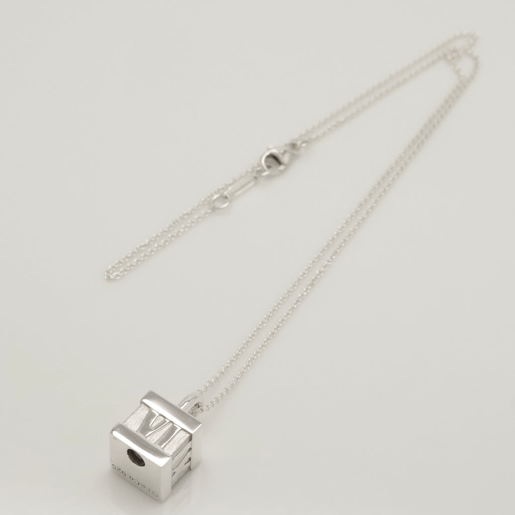 Tiffany & Co. Atlas Cube Lock Padlock Necklace Pendant Sterling Silver 925 