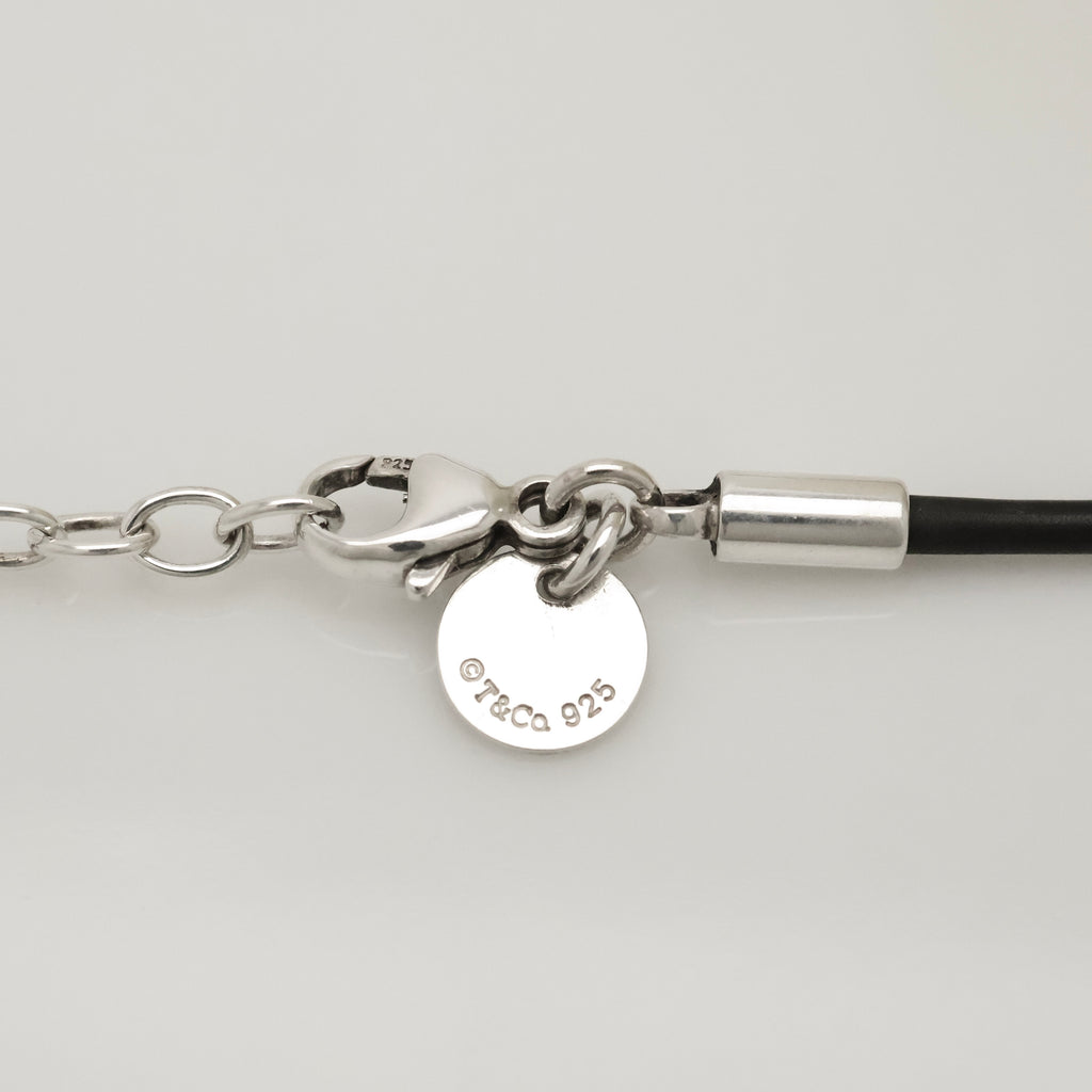 TIFFANY&Co. リターントゥ ティファニー ハート タグ ブラック チタン ラバー コード ネックレス AG925