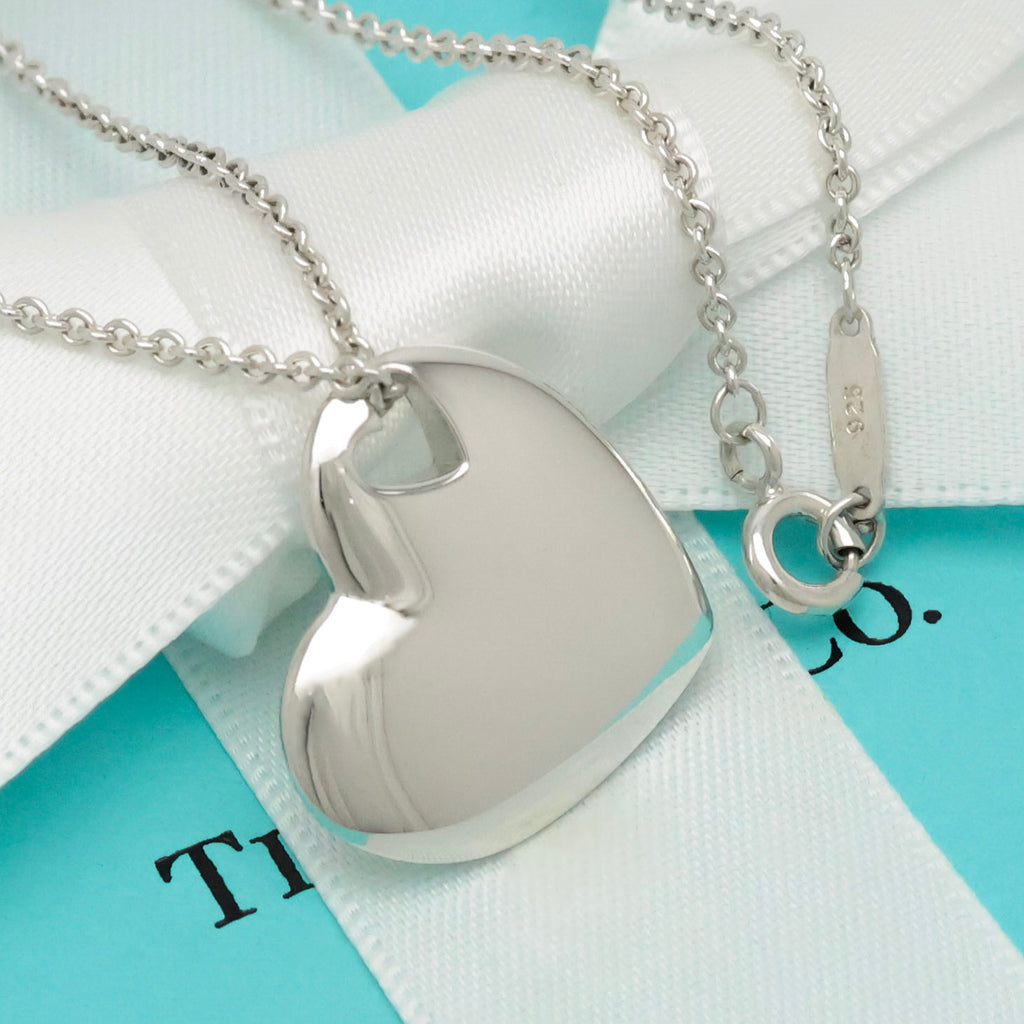 Tiffany & Co. Stencil Cutout Two Heart Necklace  Sterling Silver 925