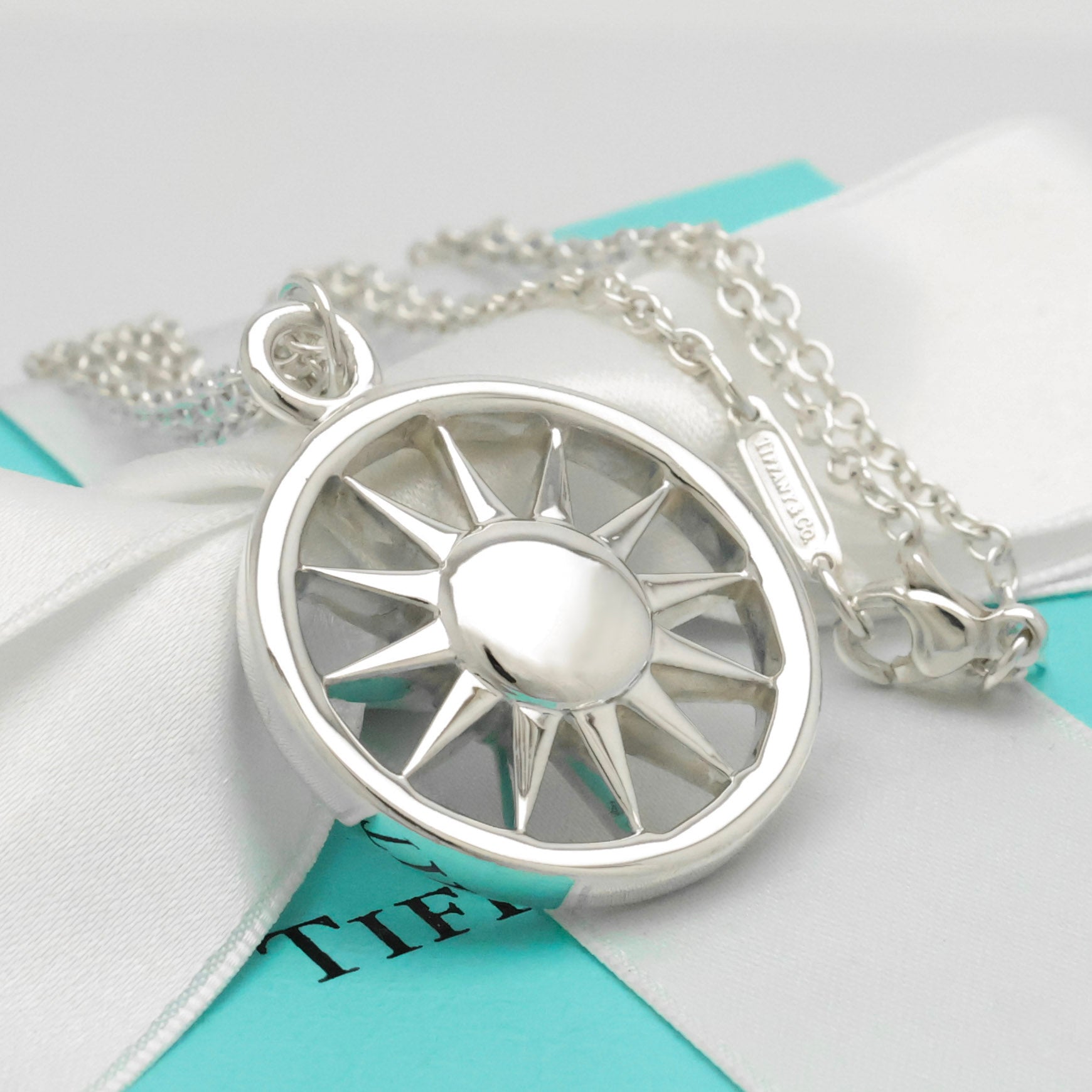 TIFFANY&Co. サン 太陽 ダブル チェーン ネックレス AG925