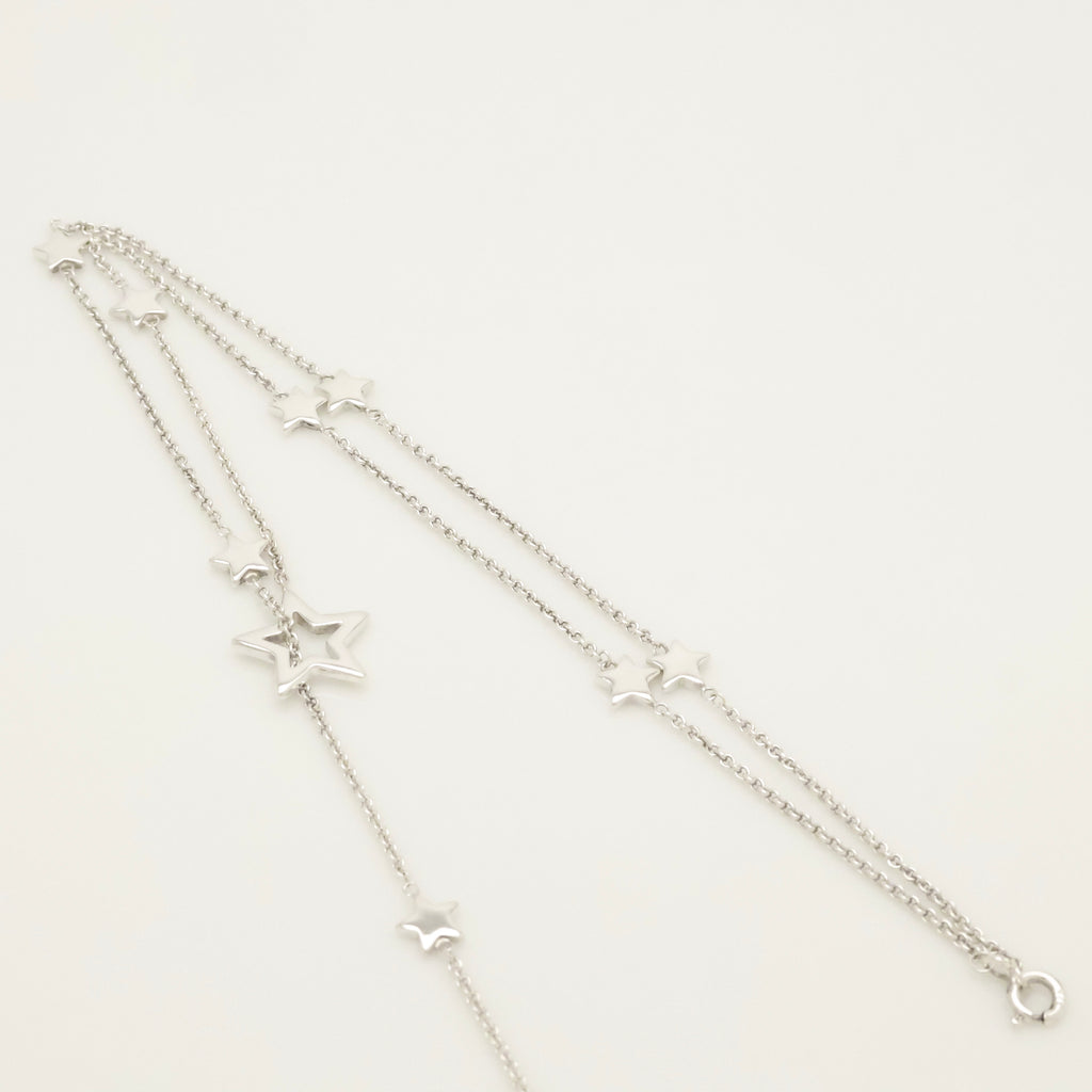 Tiffany & Co. Star Link Lariat Necklace Pendant Sterling Silver 925
