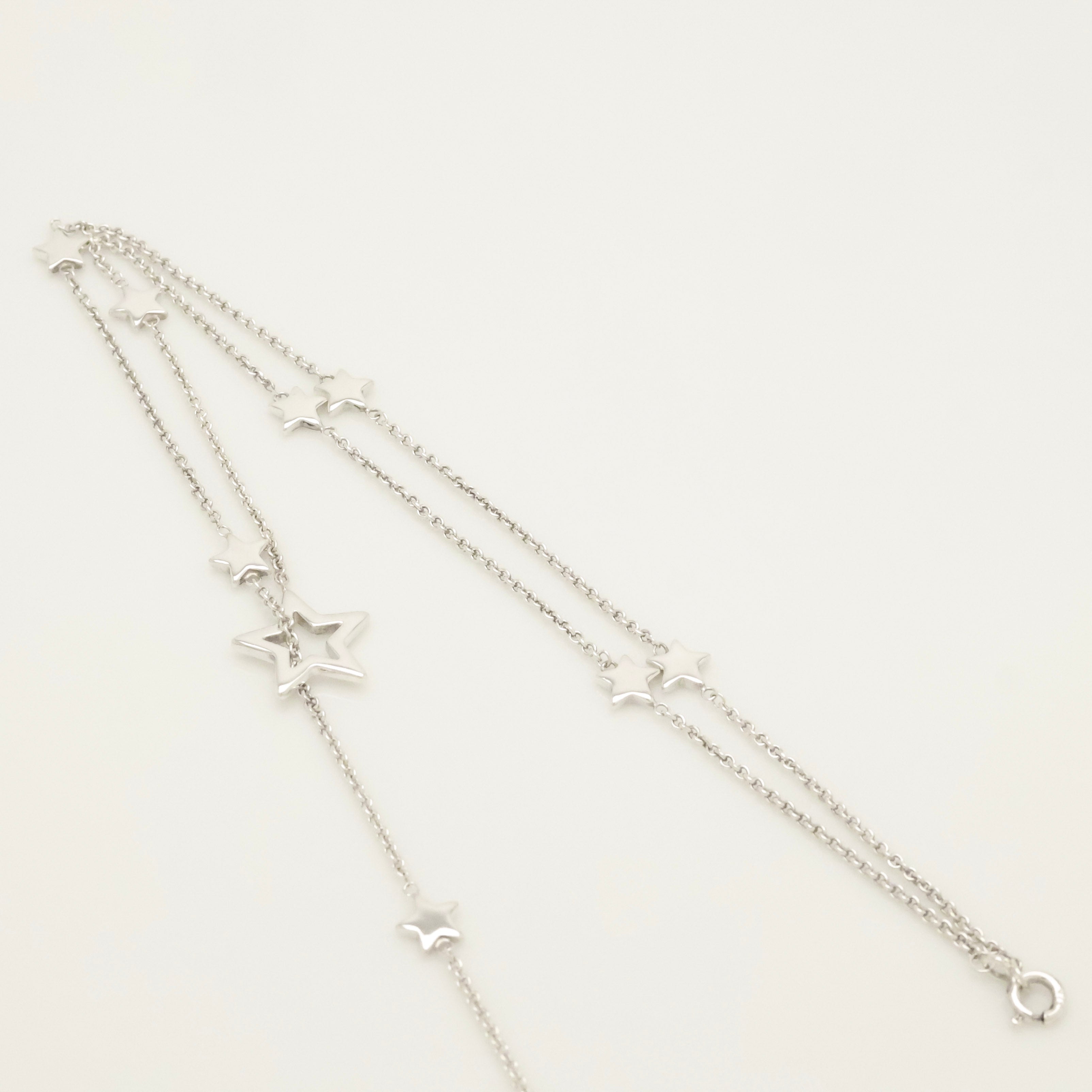 Tiffany & Co. Star Link Lariat Necklace Pendant Sterling Silver 925