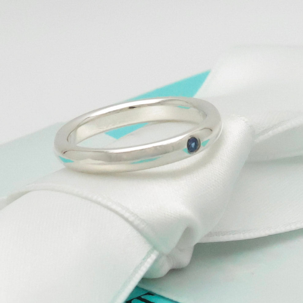 TIFFANY&Co. スタッキング バンド サファイア 1P リング 8 号 AG925