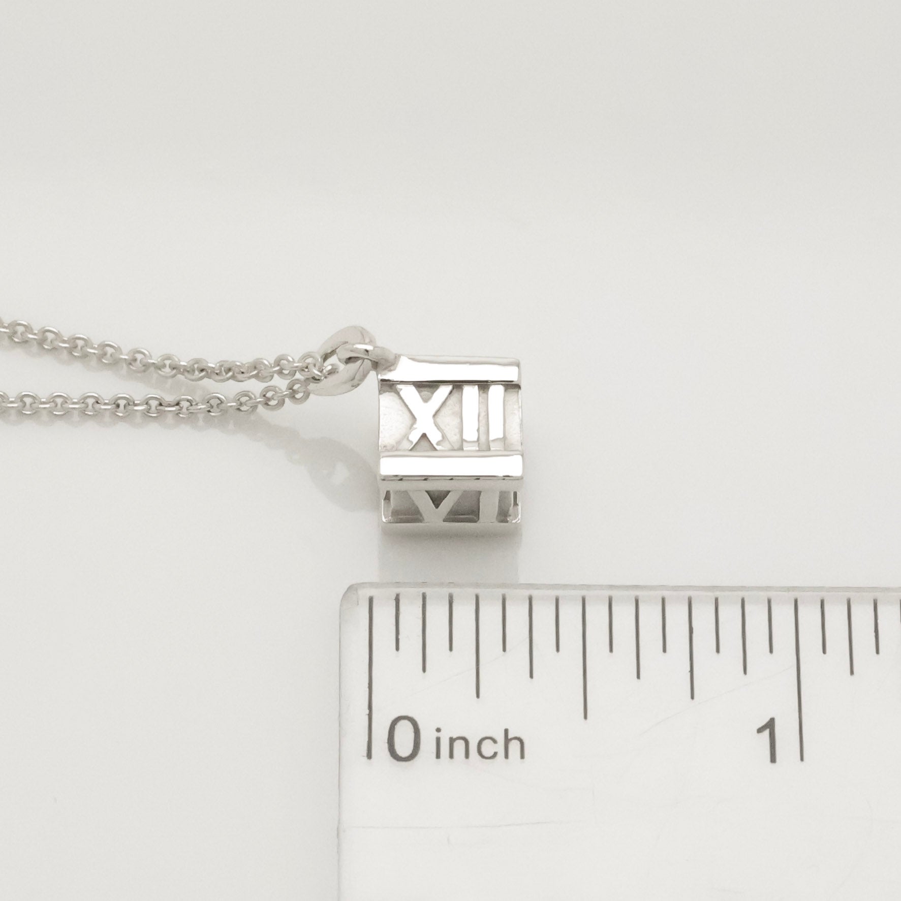  Tiffany & Co. Atlas Cube Necklace Pendant  Sterling Silver  925 