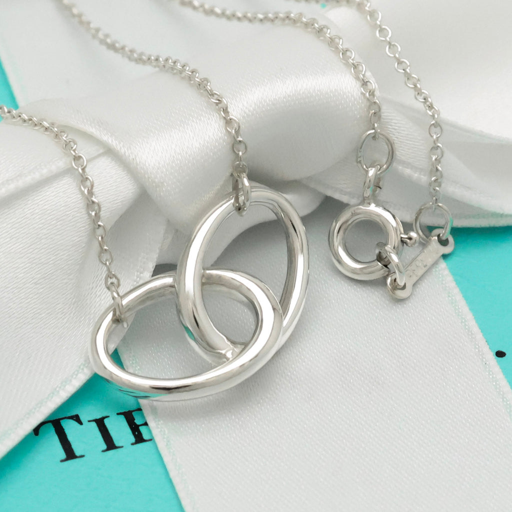  Tiffany & Co. Double Loop Necklace Pendant   Sterling Silver  925