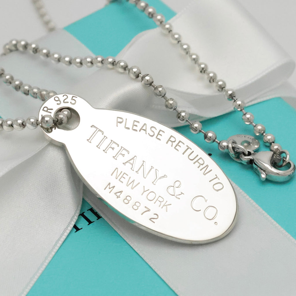 TIFFANY&Co.リターントゥ ティファニー オーバル タグ ボール チェーン ネックレス AG925