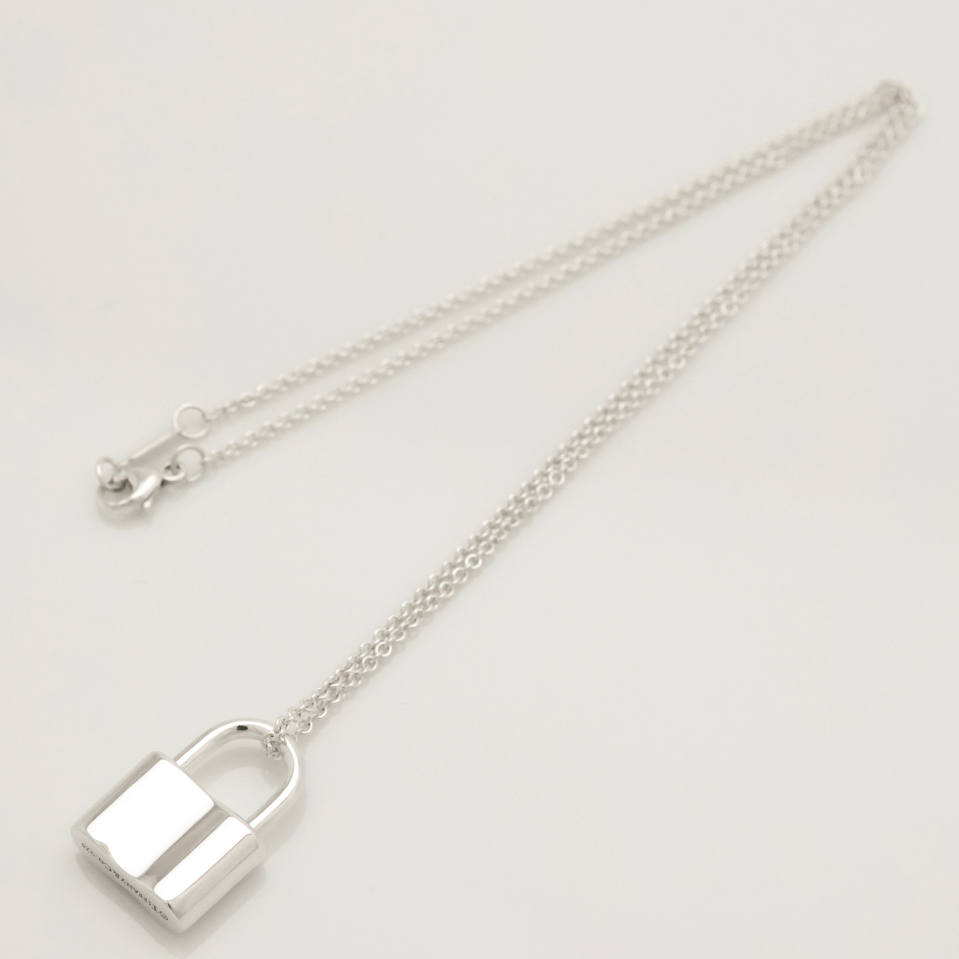 Tiffany & Co. 1837 Lock Padlock Necklace Pendant  Sterling Silver 925