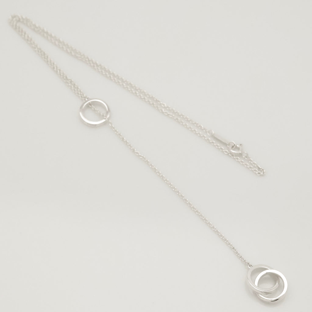 Tiffany & Co. 1837 Interlocking Circles Lariat Necklace Sterling Silver 925