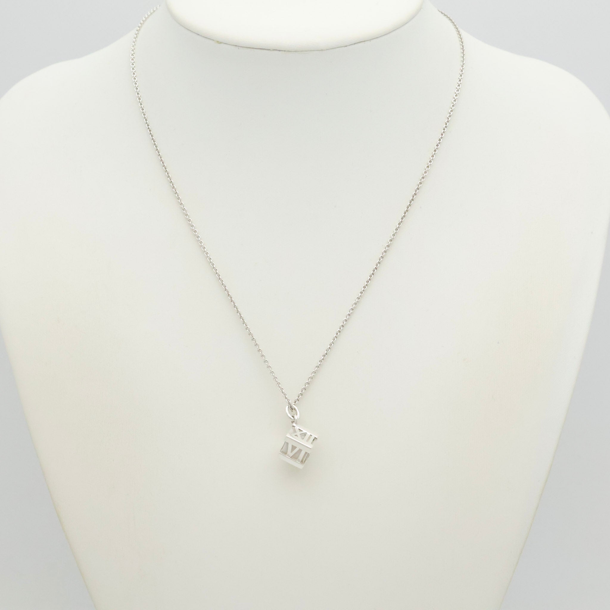  Tiffany & Co. Atlas Cube Necklace Pendant  Sterling Silver  925 