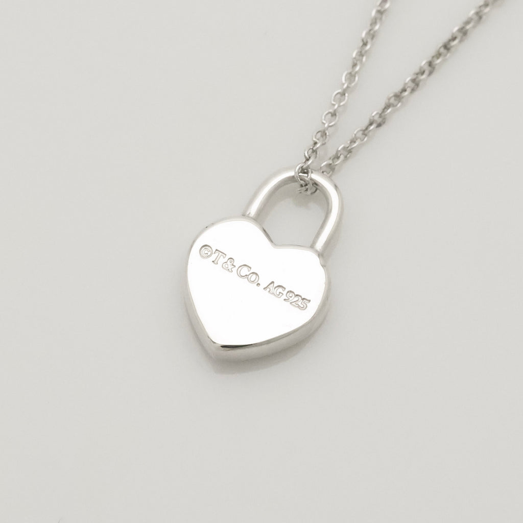  Tiffany & Co. Return to Mini Heart Lock Padlock Necklace  Sterling Silver 925