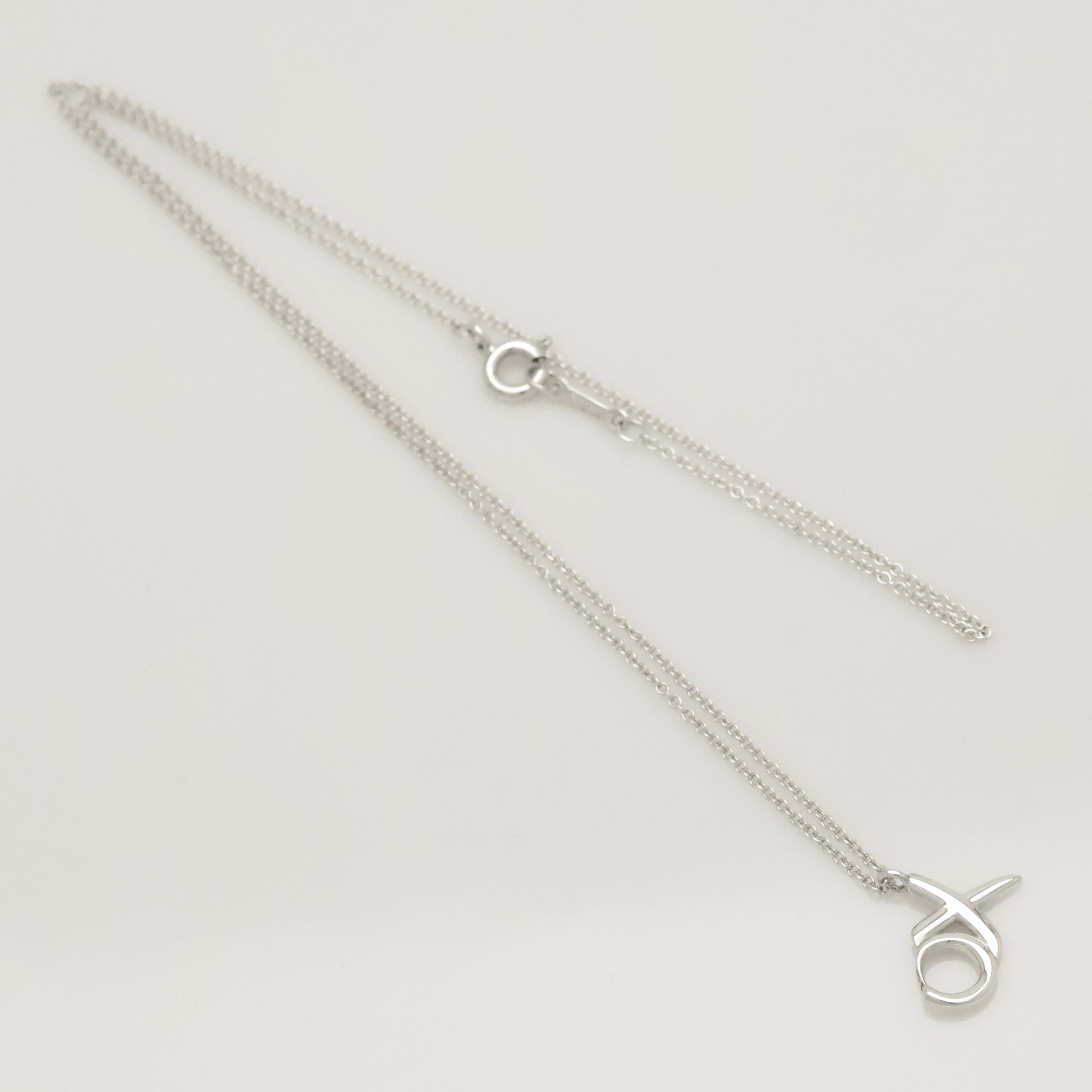 Tiffany & Co. Picasso Love & Kiss XO Necklace Sterling Silver 925