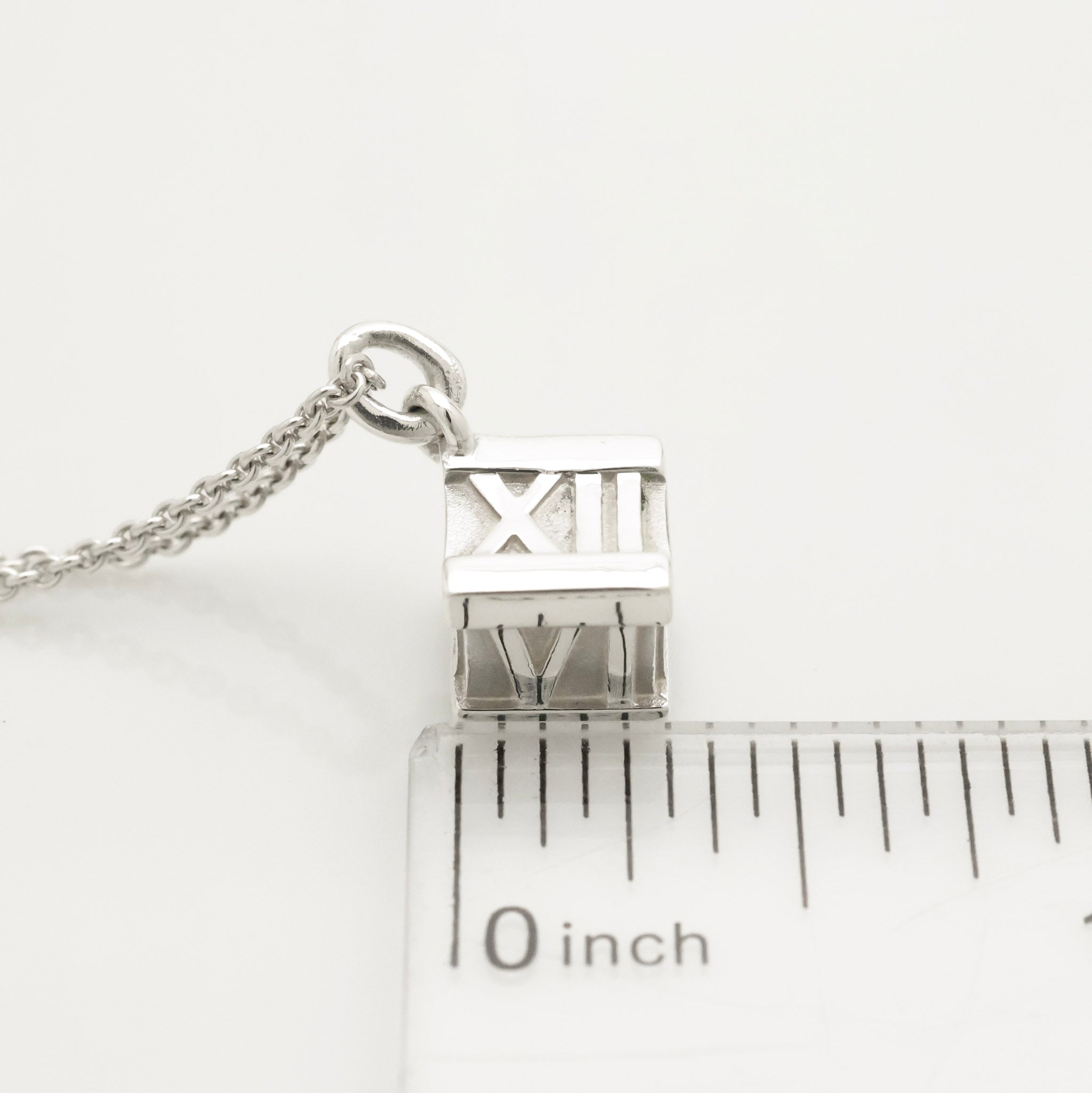  Tiffany & Co. Atlas Cube Necklace Pendant  Sterling Silver  925 