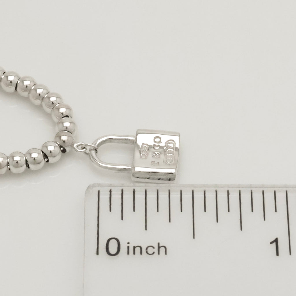 Tiffany & Co. 1837 Mini Padlock Bead Bracelet Sterling Silver 925