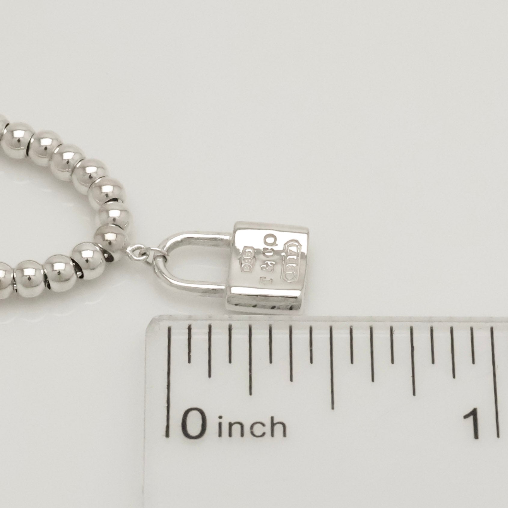 Tiffany & Co. 1837 Mini Padlock Bead Bracelet Sterling Silver 925