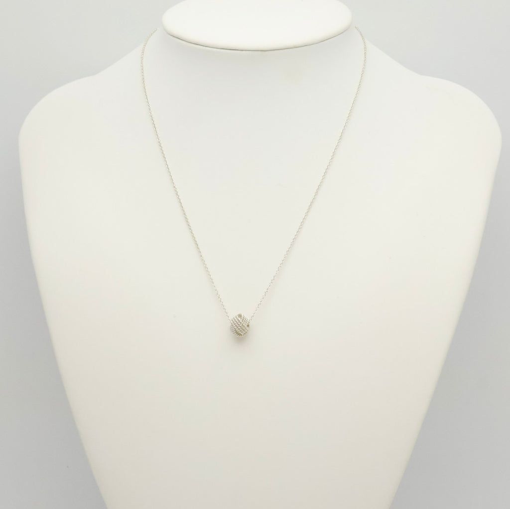 Tiffany & Co. Somerset Twist Knot Mesh Necklace Sterling Silver 925