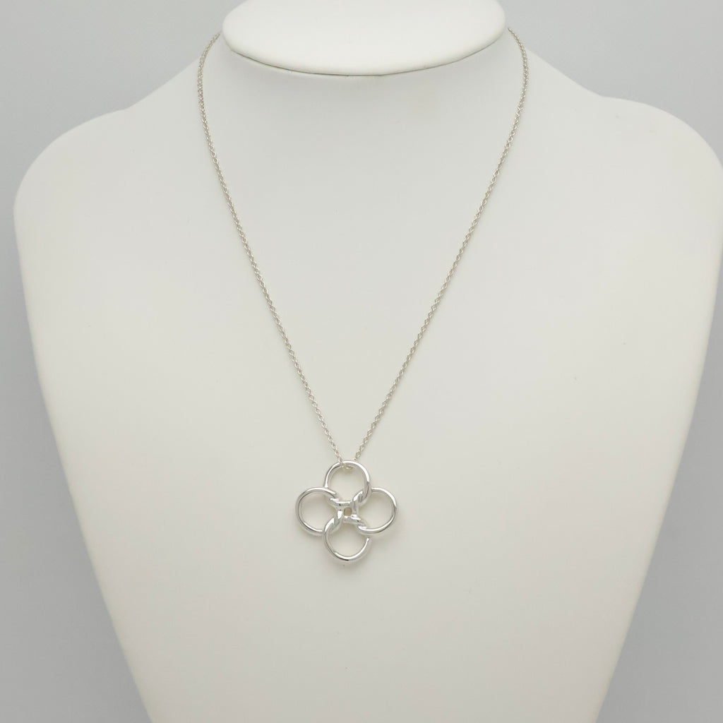 Tiffany & Co. Quadrifoglio Four Leaf Clover Necklace Sterling Silver 925
