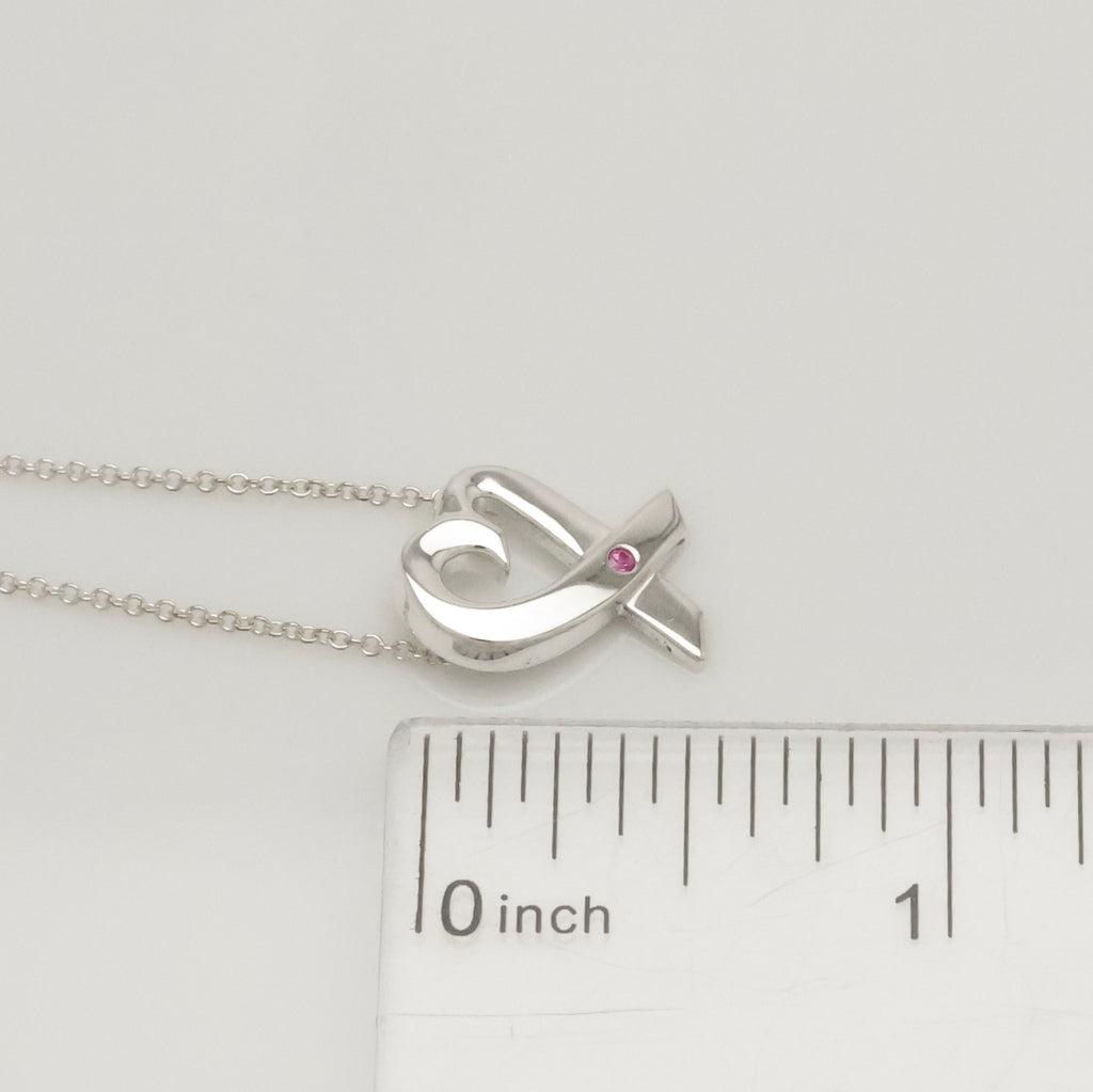 TIFFANY&Co. ラビング ハート 1P ピンクサファイア パロマピカソ ネックレス AG925