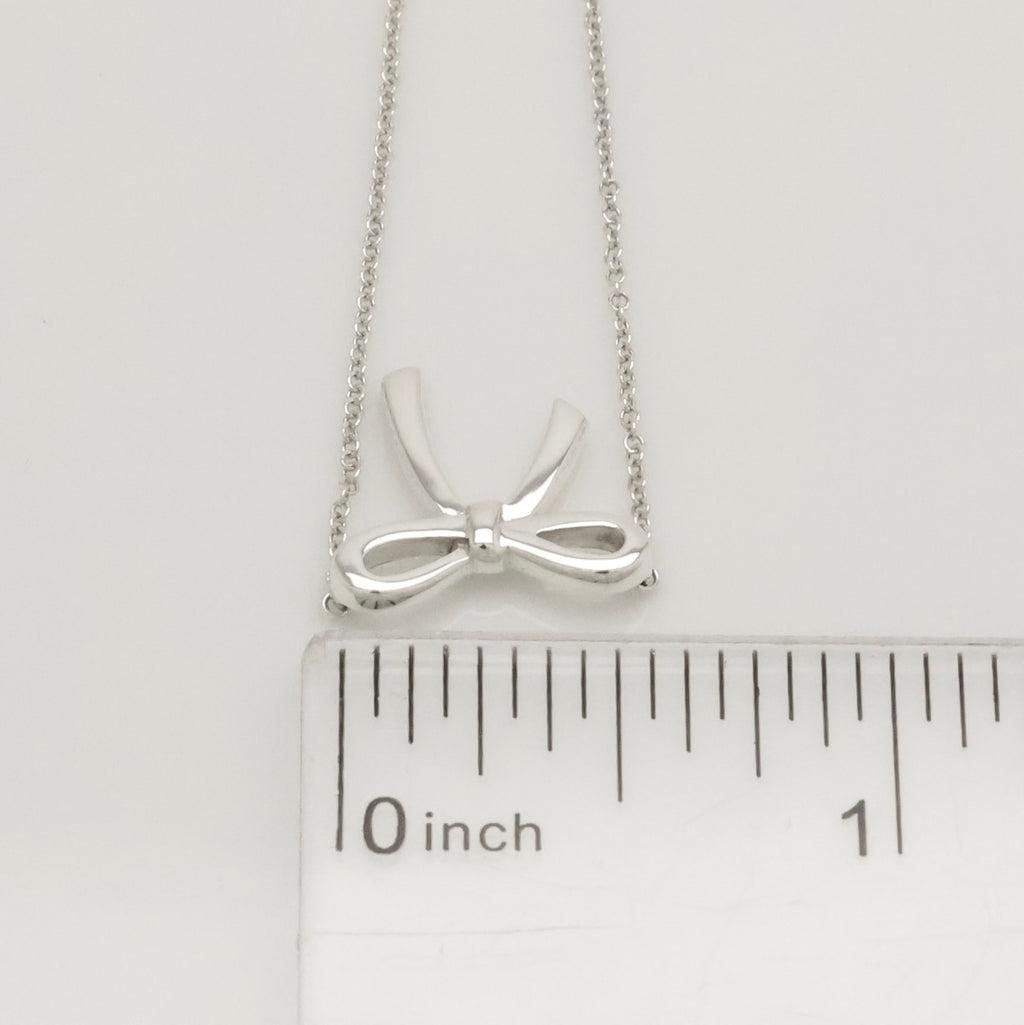 Tiffany & Co. Ribbon Bow Necklace Pendant  Sterling Silver 925 