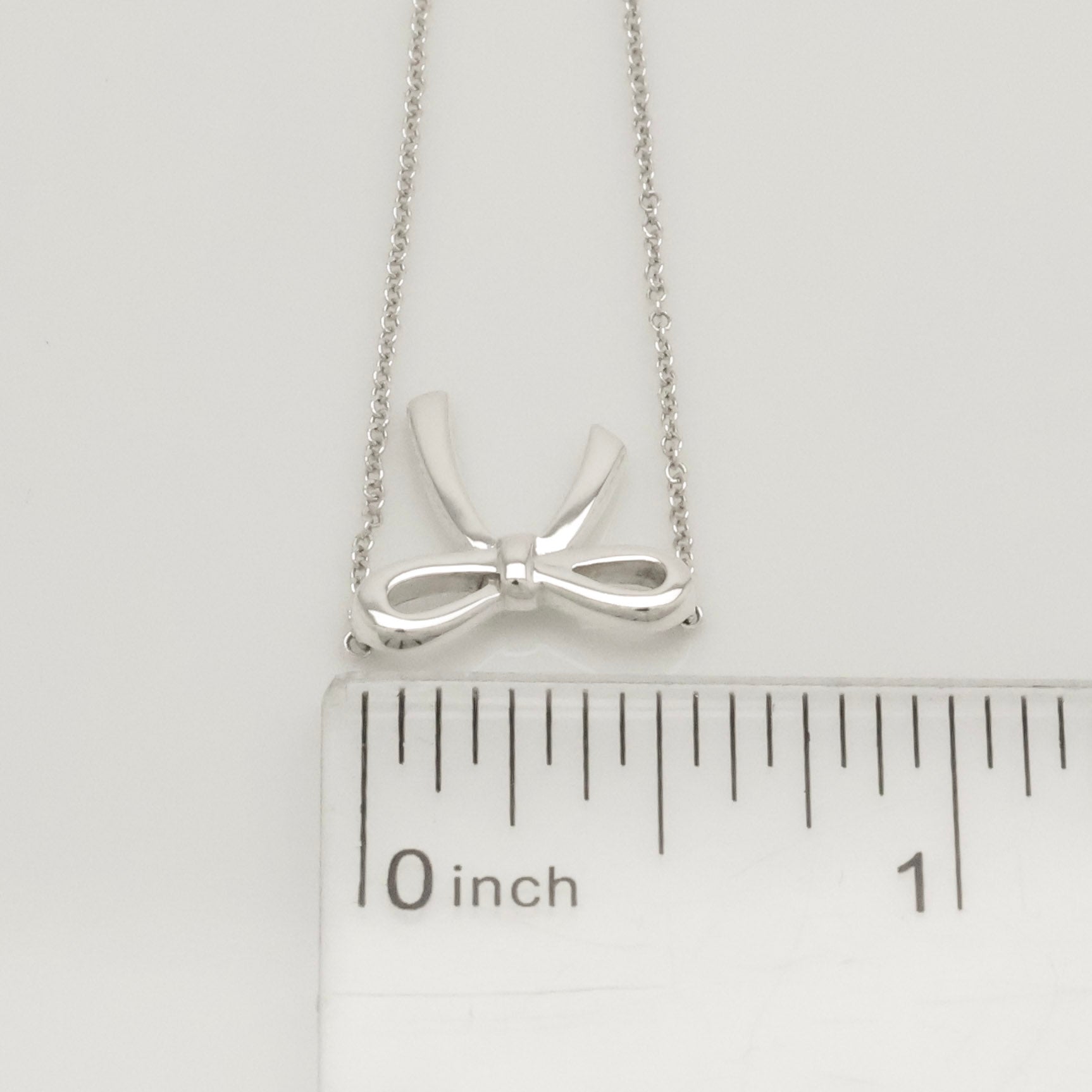Tiffany & Co. Ribbon Bow Necklace Pendant  Sterling Silver 925 