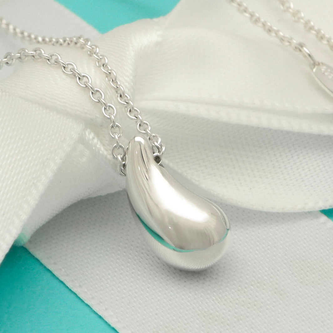 Tiffany & Co. Teardrop Necklace Pendant Sterling Silver 925 
