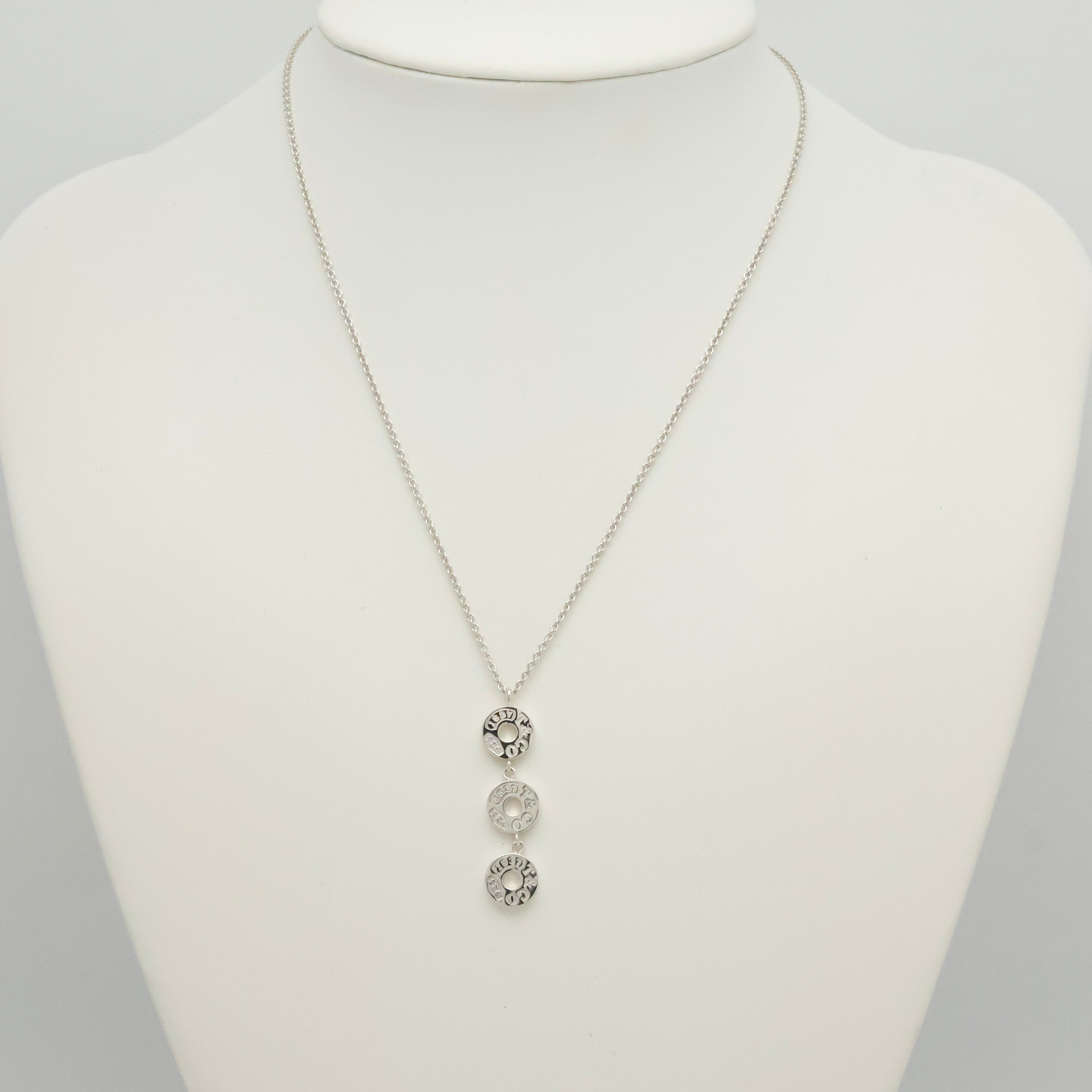 Tiffany & Co. 1837 Triple 3 Circle Pendant Necklace Sterling Silver 925