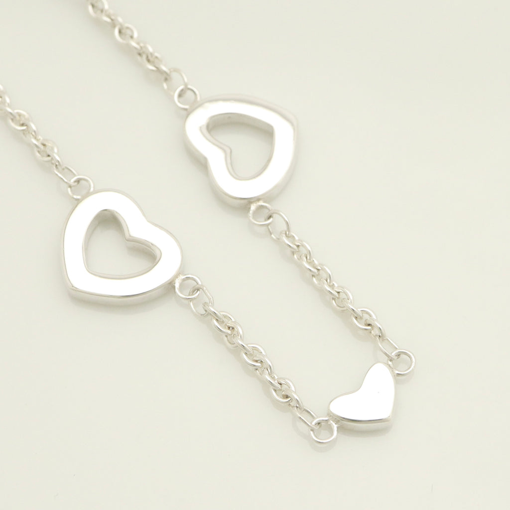 Tiffany & Co. Heart Link Lariat Toggle Bracelet Sterling Silver 925