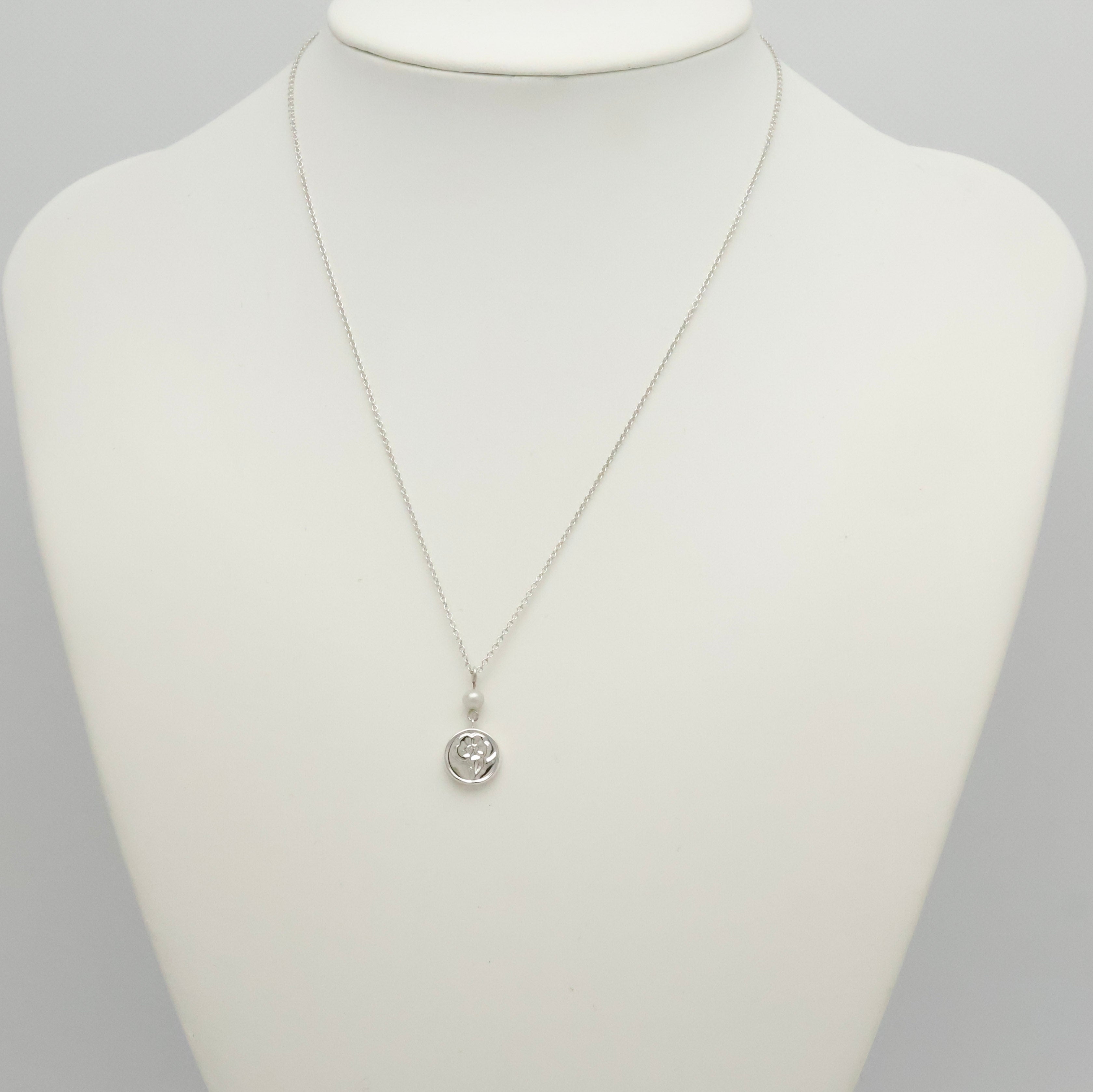 TIFFANY&Co. ネイチャー ローズ フラワー パール ネックレス AG925