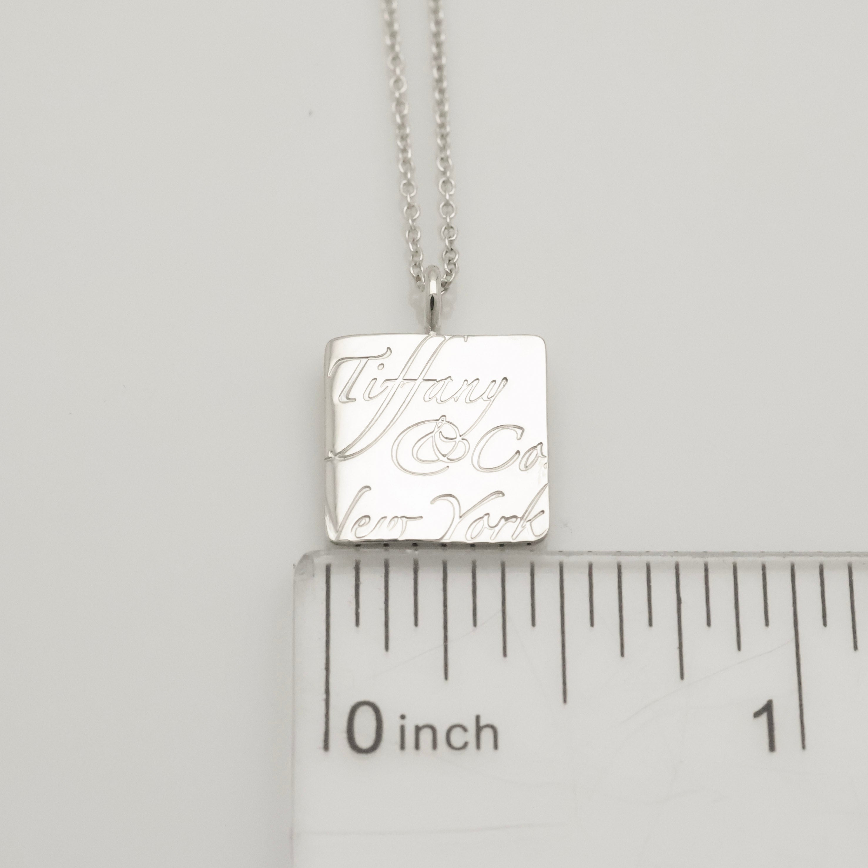 TIFFANY&Co. ノーツ スクエア プレート ネックレス AG925