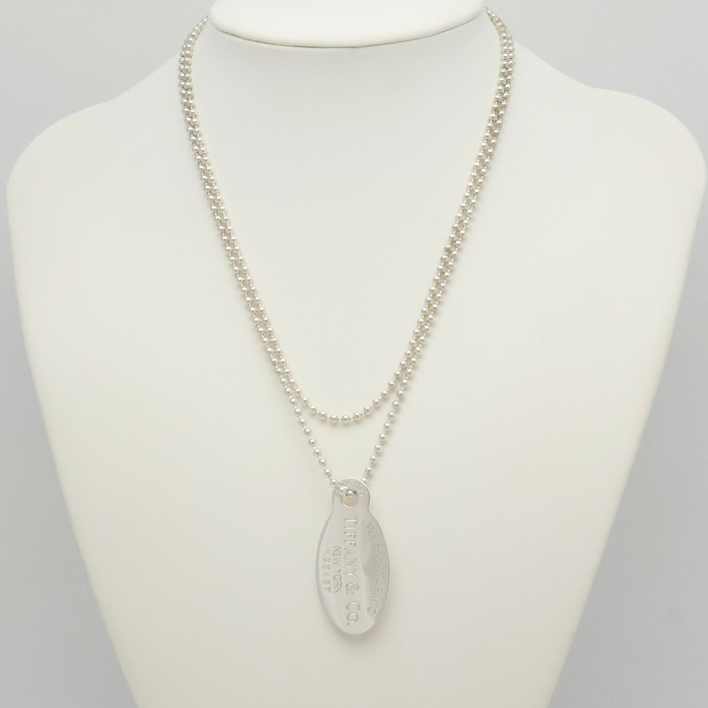 TIFFANY&Co.リターントゥ ティファニー オーバル タグ ボール チェーン ネックレス AG925