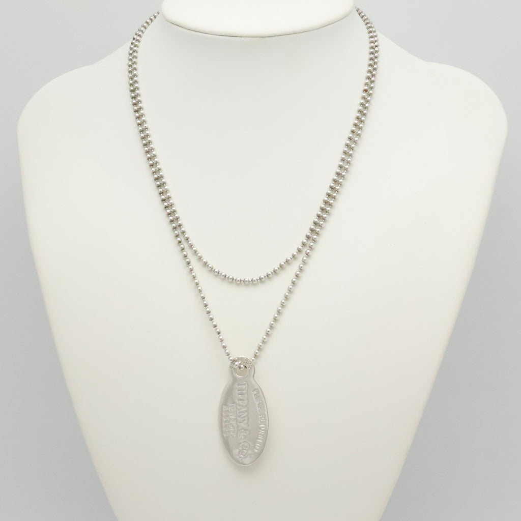 TIFFANY&Co.リターントゥ ティファニー オーバル タグ ボール チェーン ネックレス AG925