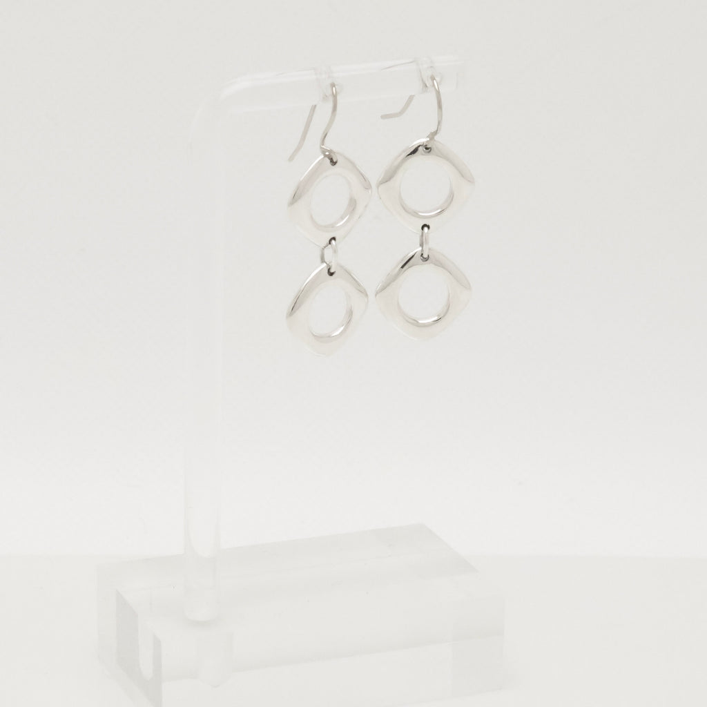 TIFFANY&Co. ダブル クッション スクエア フック ピアス AG925