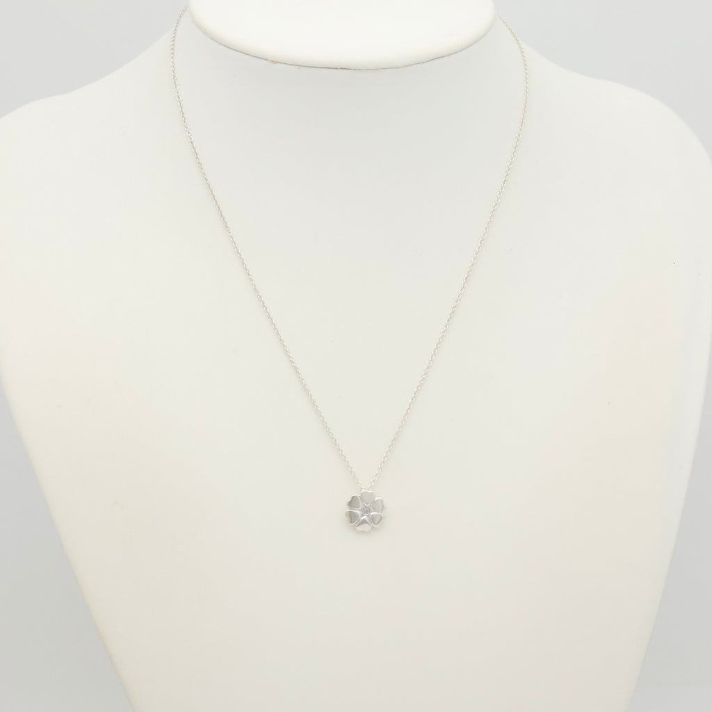 Tiffany & Co. Crown of Heart Diamond Pendant Necklace Sterling Silver 925