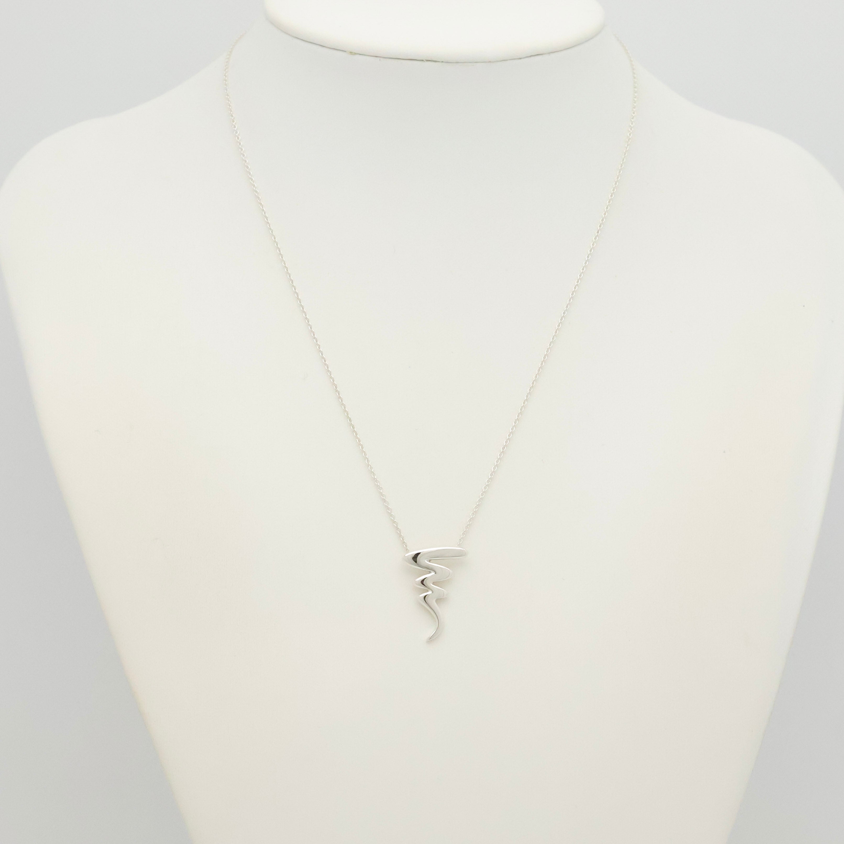 Tiffany & Co. Picasso Scribble Zig Zag Necklace Sterling Silver 925