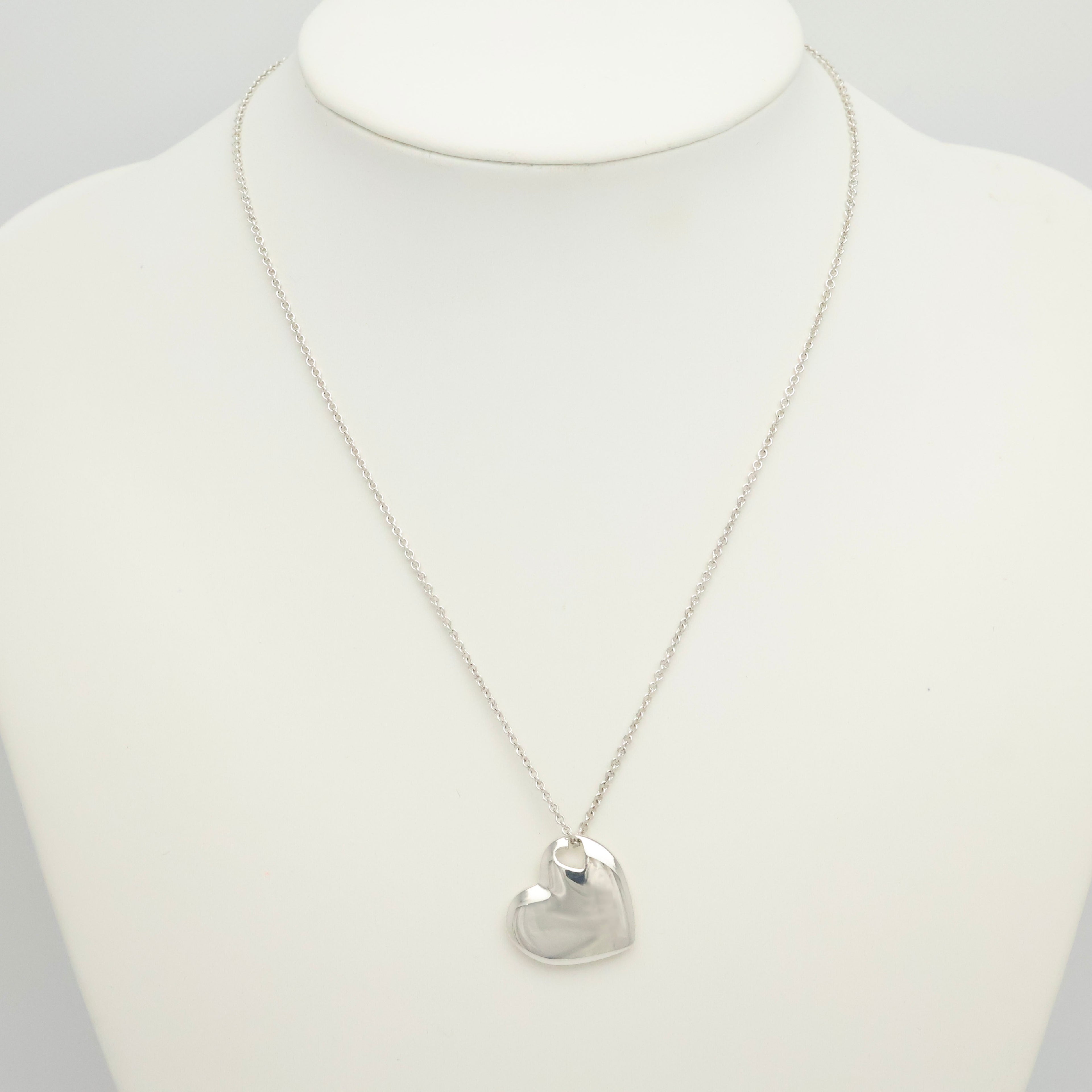 Tiffany & Co. Stencil Cutout Two Heart Necklace  Sterling Silver 925