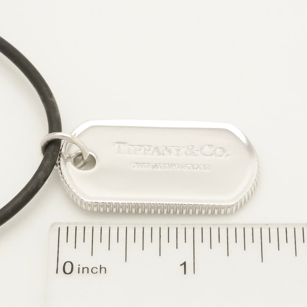 TIFFANY&Co. コイン エッジ ドッグ タグ ラバー コード ネックレス AG925