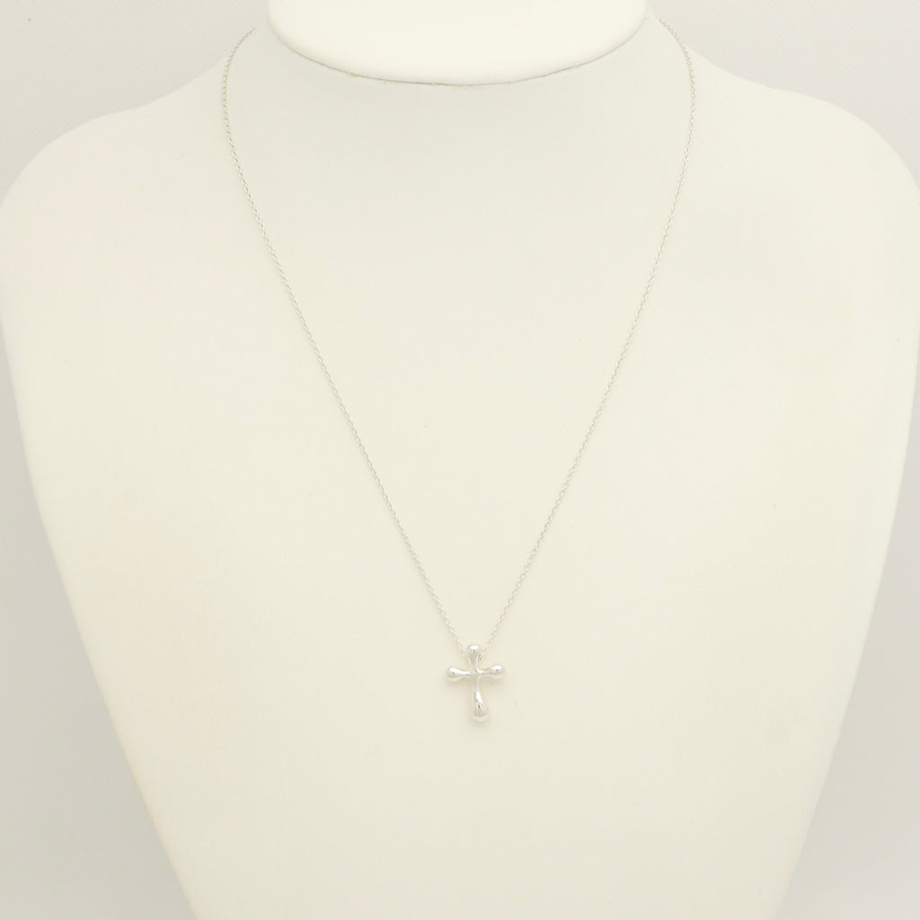  Tiffany & Co. Small Cross Pendant Necklace  Sterling Silver 925 