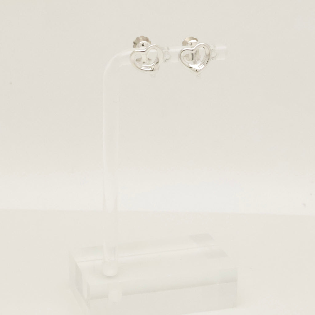 Tiffany & Co. Peretti Open Heart Screw back Earrings Sterling Silver 925