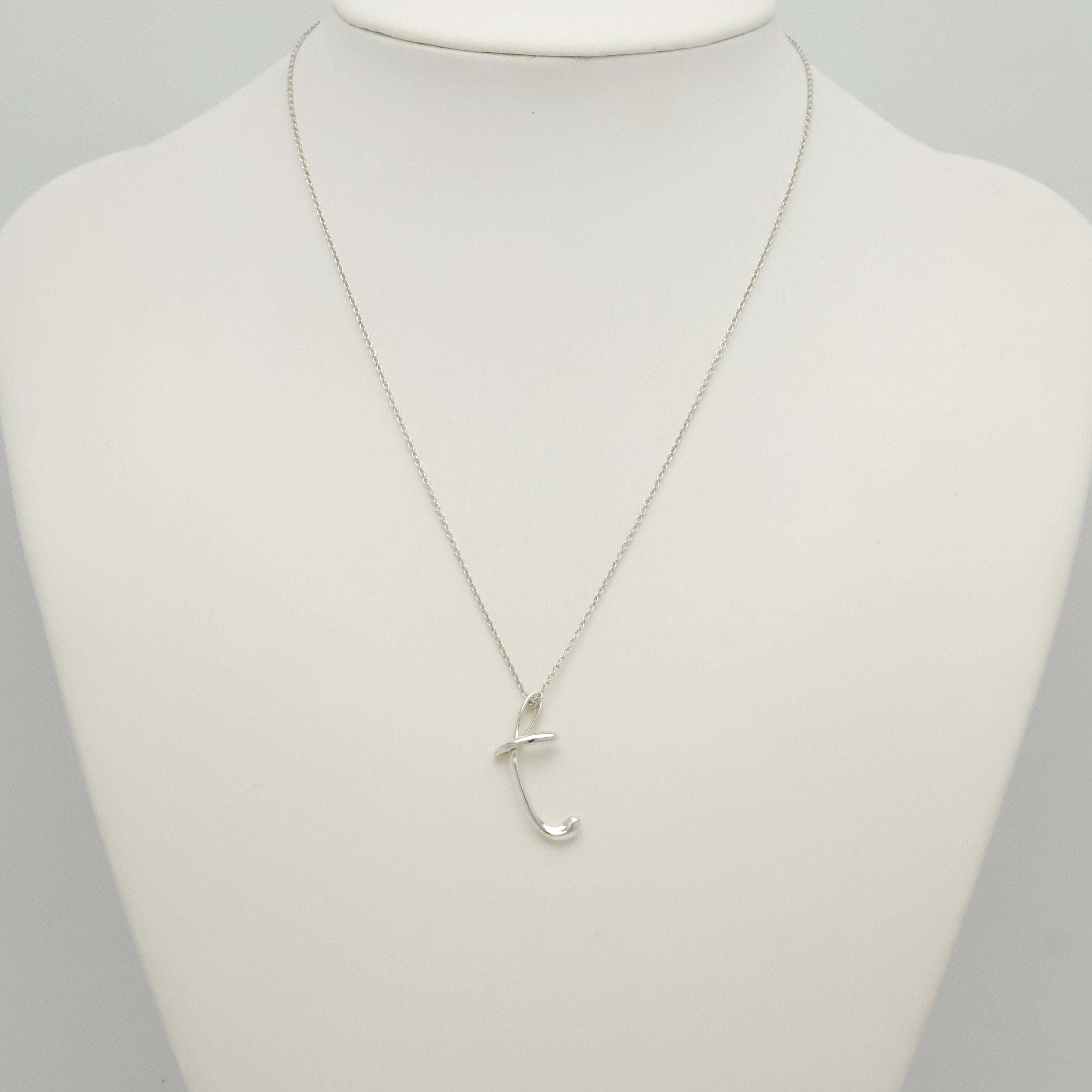 TIFFANY&Co. ノーツ レター T イニシャル  ネックレス AG925