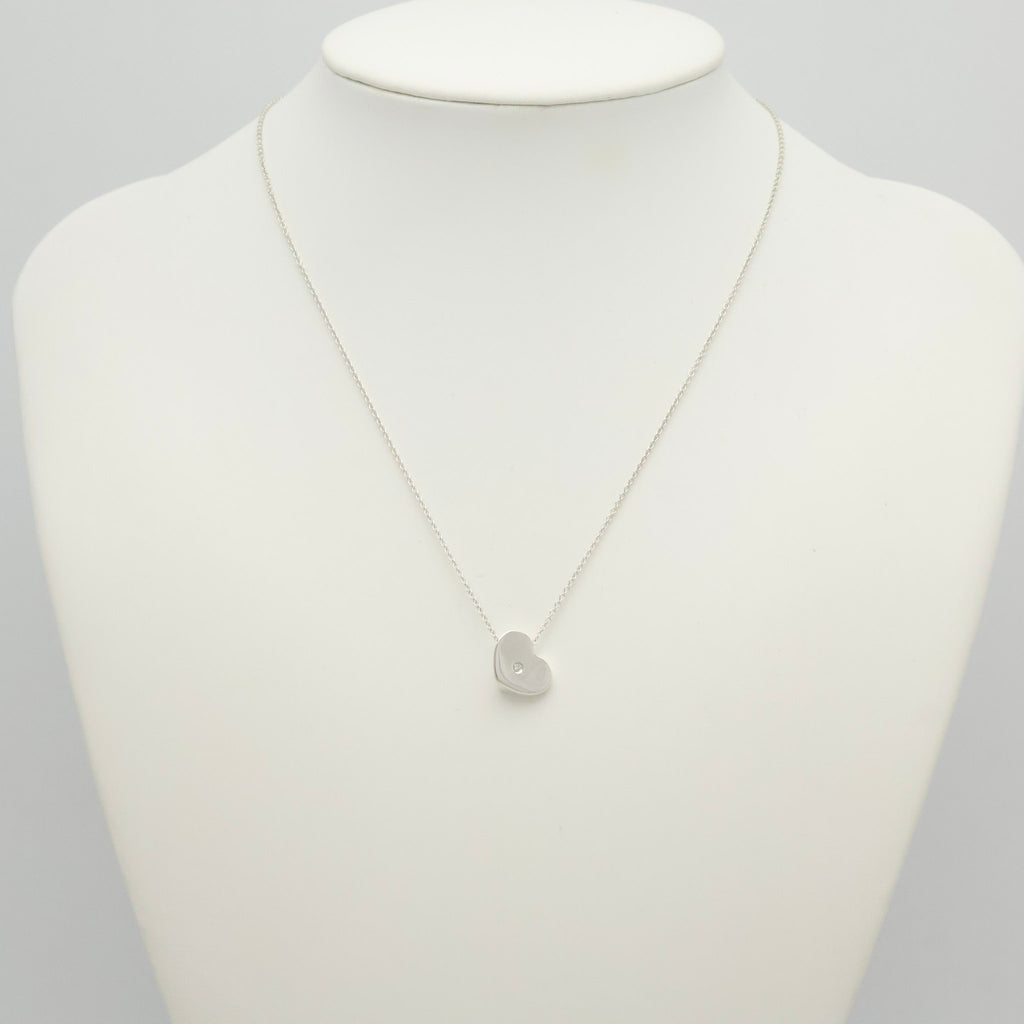   Tiffany & Co. Modern Heart 1P Diamond Necklace Sterling Silver 925